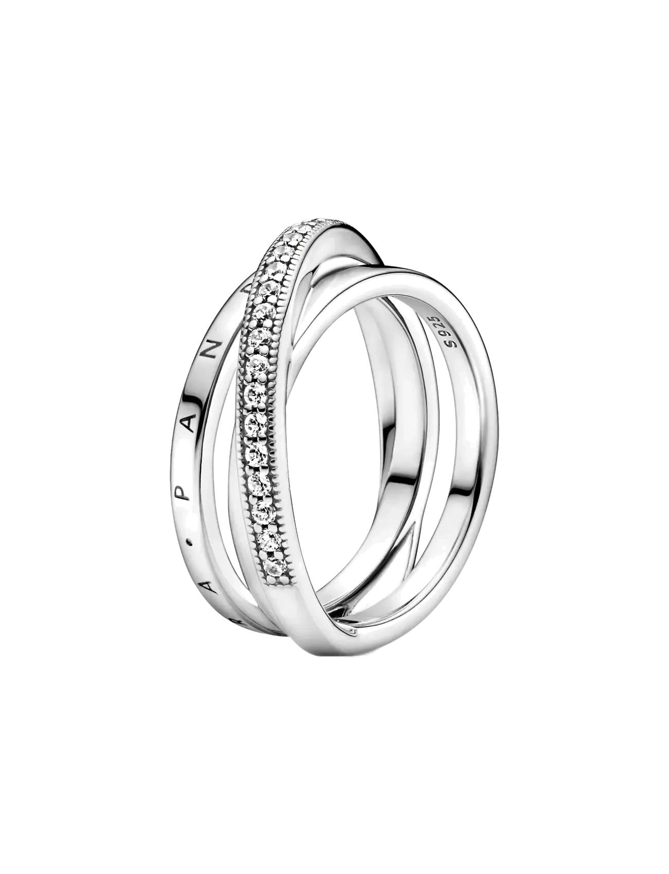 Pandora Pandora Logo Sterling Silver Ring With Clear Cubic Zirconia, 56, Silver, Smykker > Ringe, Dame