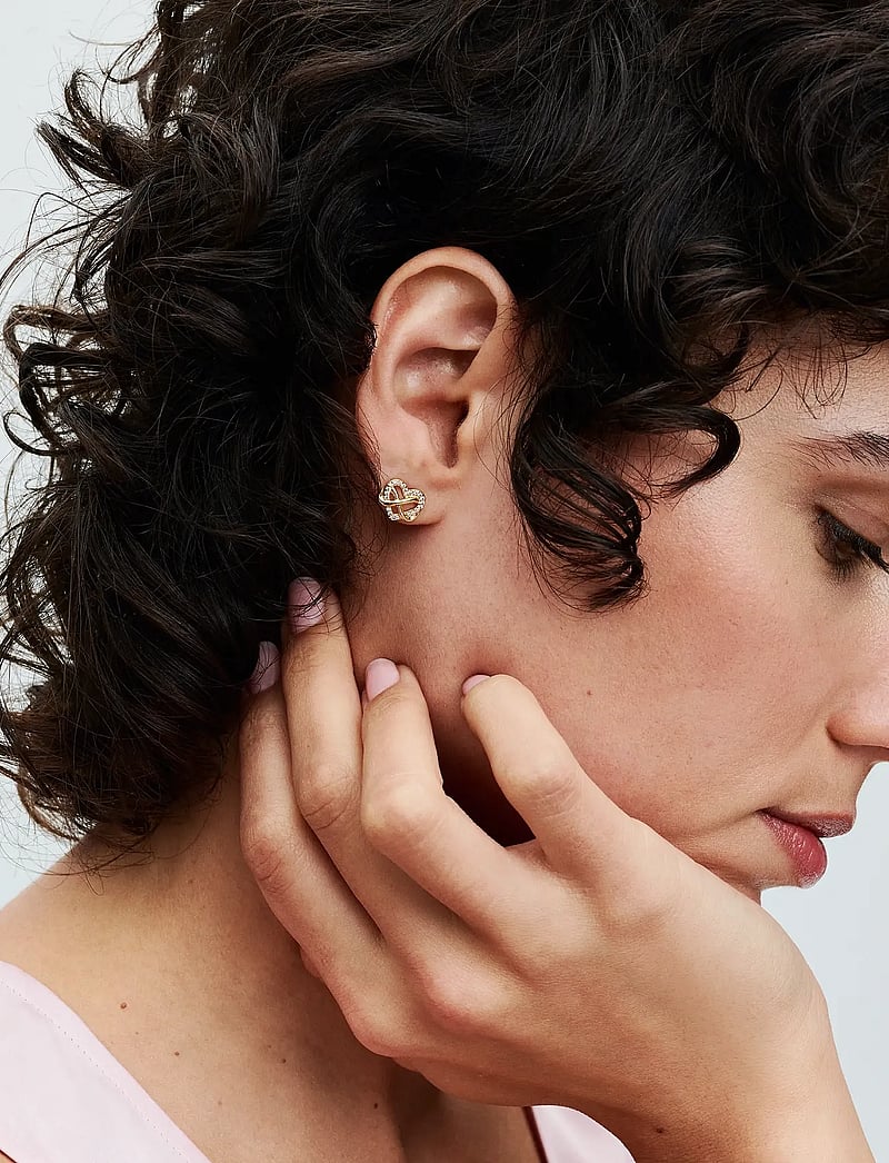 Pandora - Infinity heart 14k gold-plated stud earrings with clear cubic zirconia - studs örhängen - clear - 0