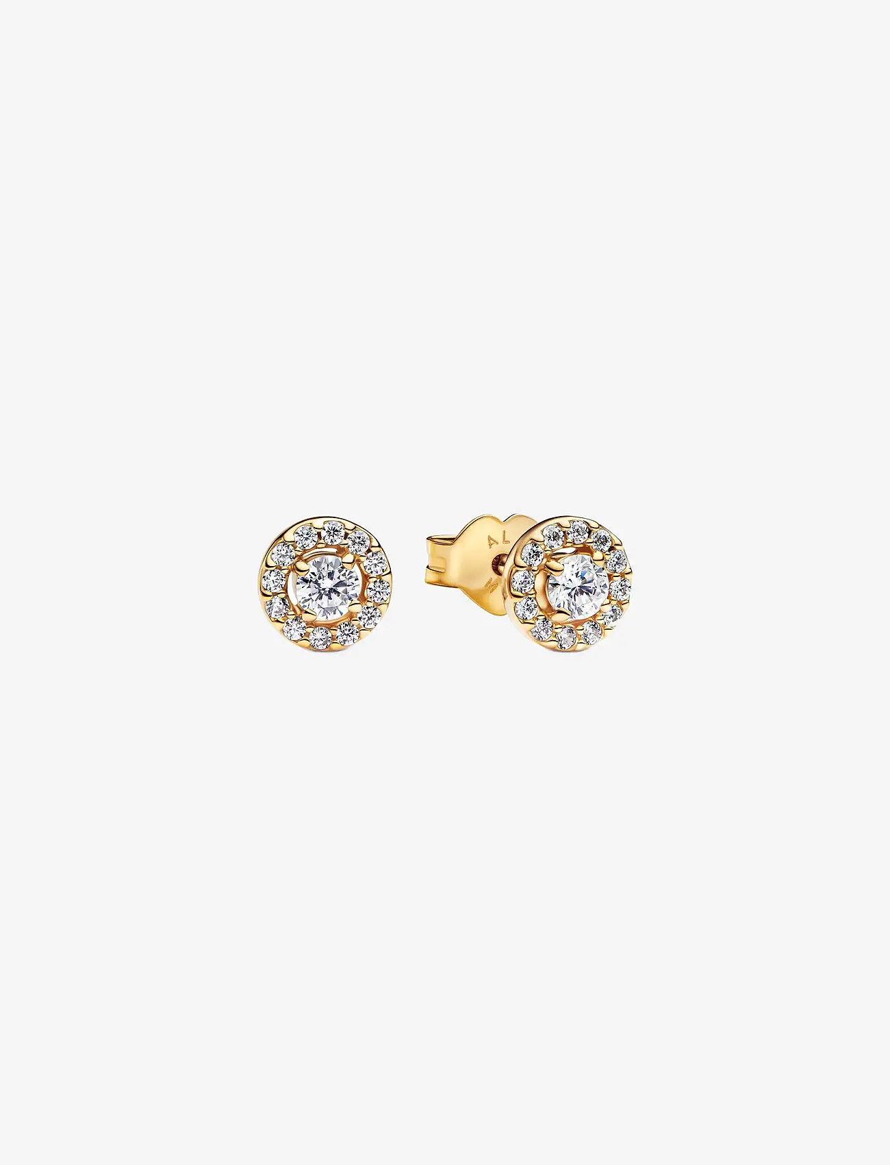 Pandora - 14k Gold-plated stud earrings with clear cubic zirconia - ohrstecker - clear - 1