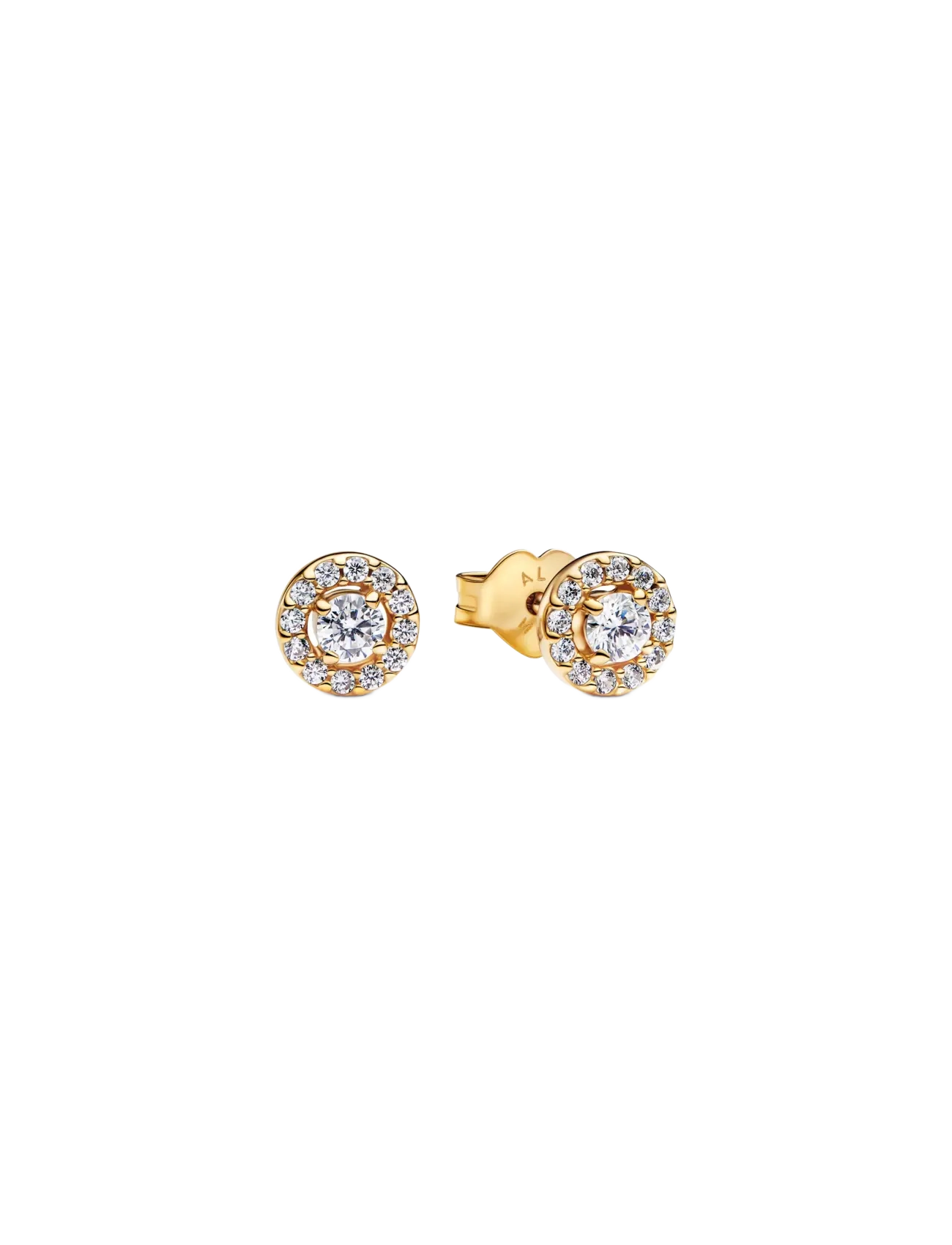 14k Gold-plated stud earrings with clear cubic zirconia - CLEAR