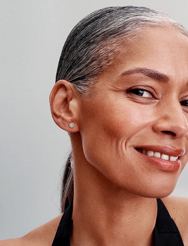 Pandora - 14k Gold-plated stud earrings with clear cubic zirconia - studs örhängen - clear - 0