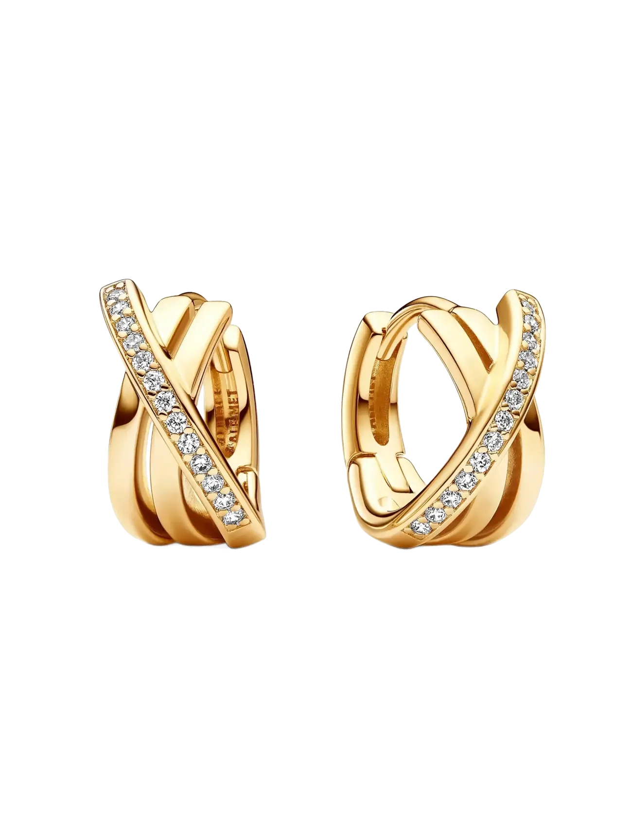 Pandora Crossover Pavé Hoop Earrings - Schmuck - CLEAR / undefined