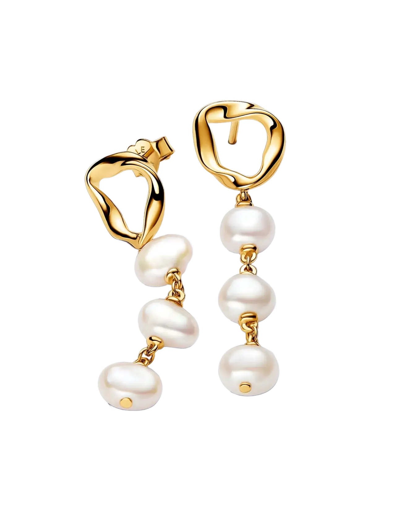 Pandora 14k Gold-plated drop earrings with - Accessories - WHITE / white