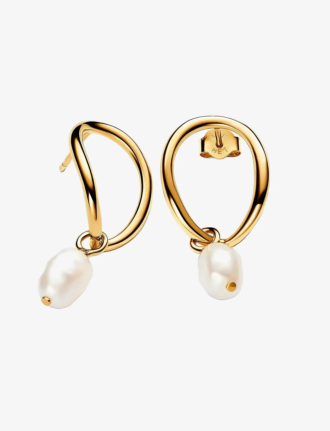 Pandora - 14k Gold-plated drop earrings with baroque white treated freshwater cultured pearl - perlenohrringe - white - 1