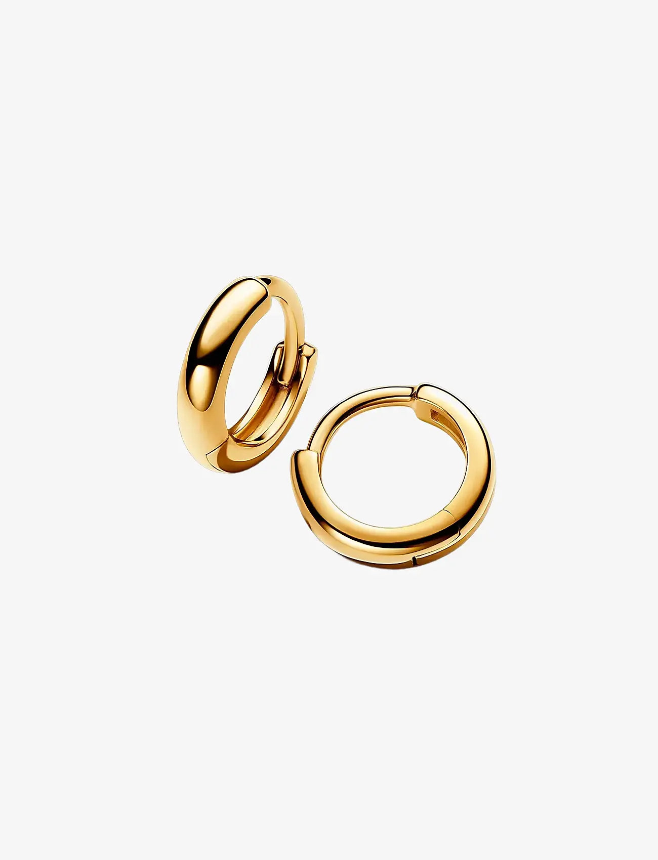 Pandora - 14k Gold-plated huggie hoop earrings - creoler & hoops - no color - 1