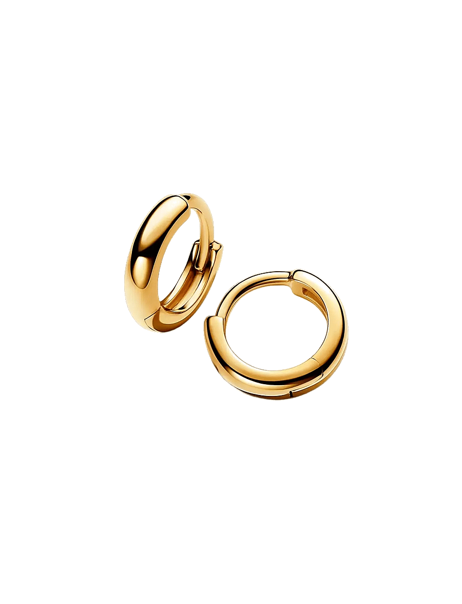 Pandora - 14k Gold-plated huggie hoop earrings - cerceaux - no color - 1