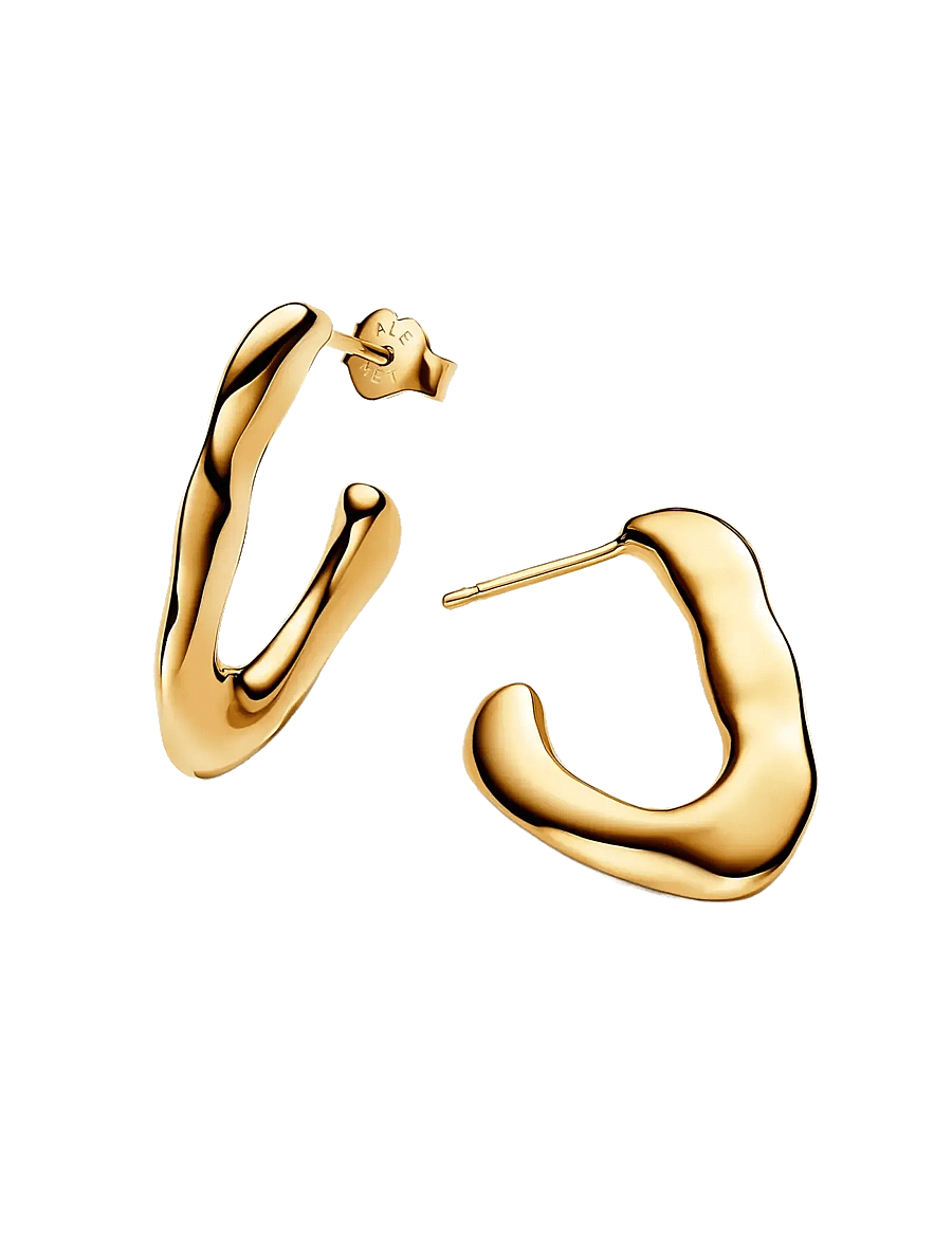 Pandora - 14k Gold-plated hoop earrings - kreolen - no color - 1