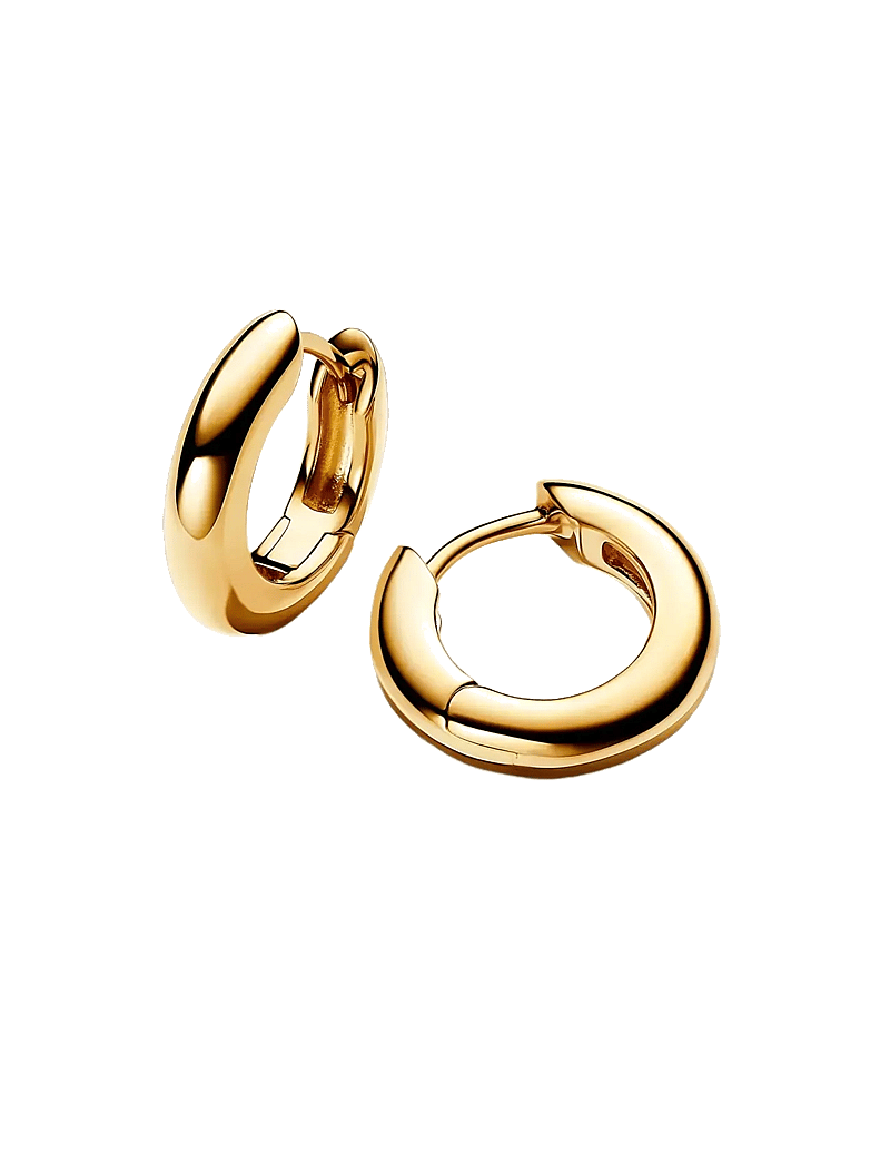 Pandora - 14k Gold-plated hoop earrings - Øreringer - no color - 1
