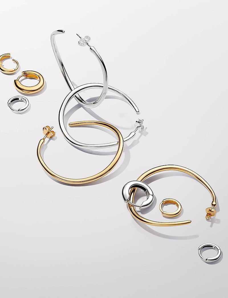Pandora - 14k Gold-plated hoop earrings - Øreringer - no color - 2