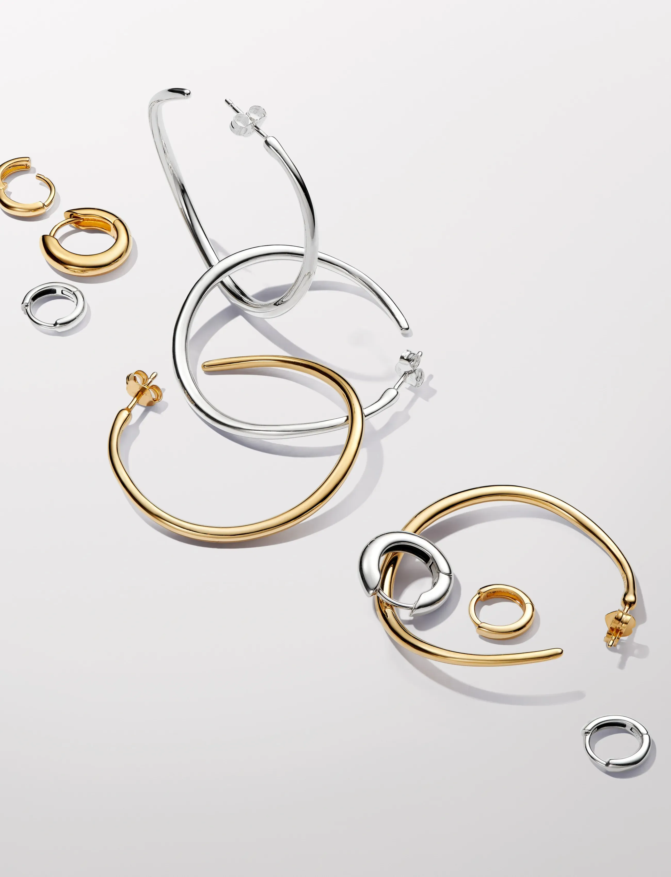Pandora - 14k Gold-plated hoop earrings - hoops - no color - 2