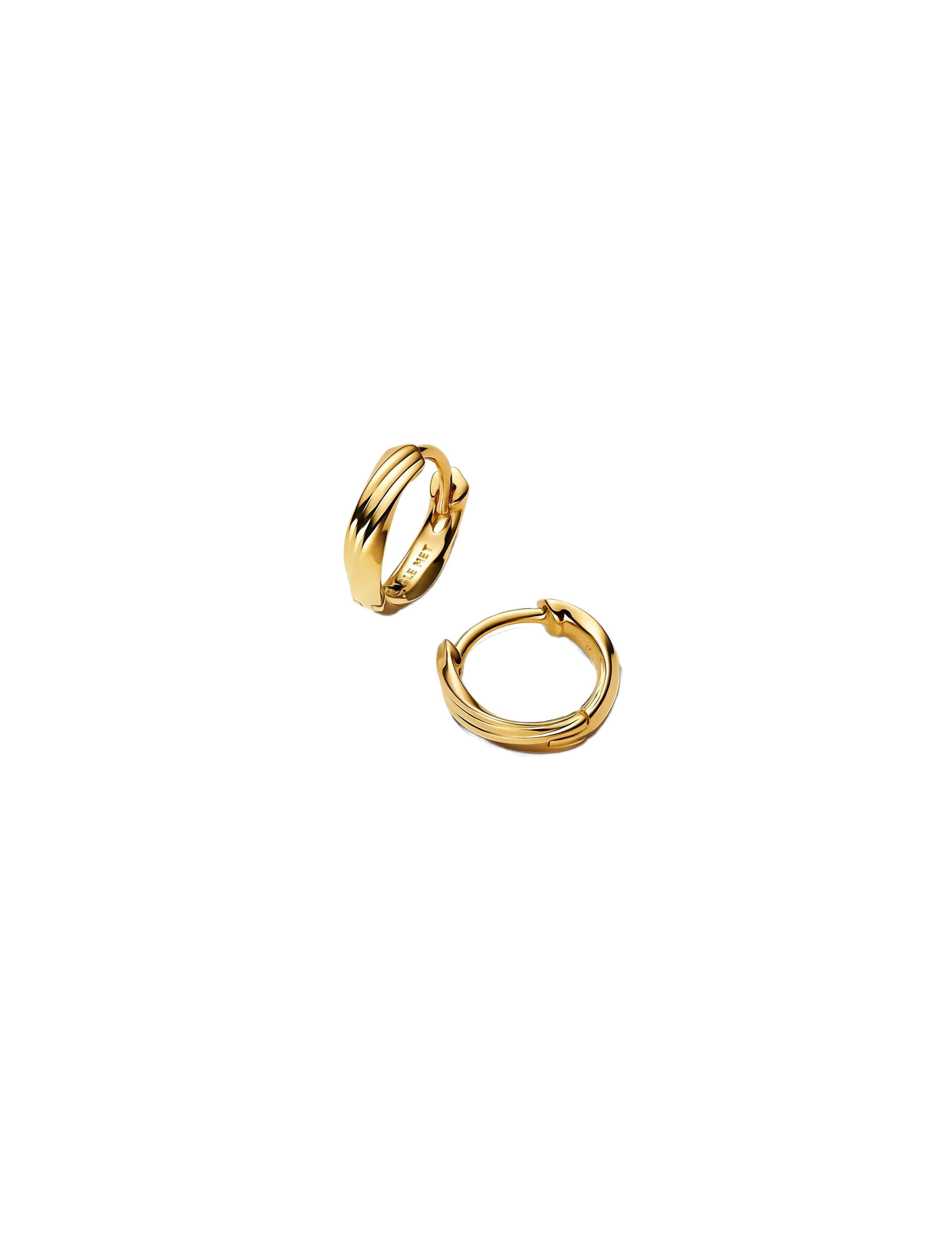 Twisted 14k gold-plated huggie earrings - NO COLOR