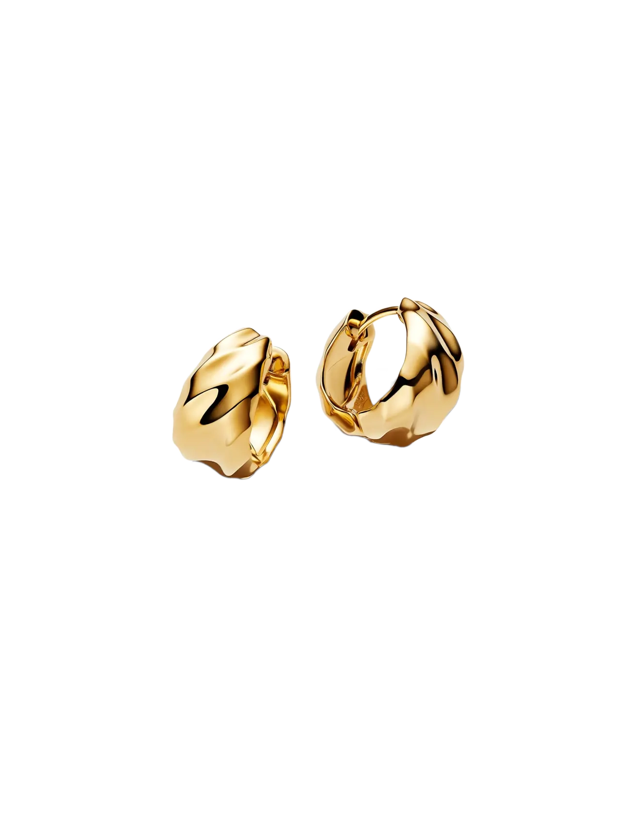 Pandora Rippled 14k gold-plated hoop earrings - Pandora - NO COLOR / undefined