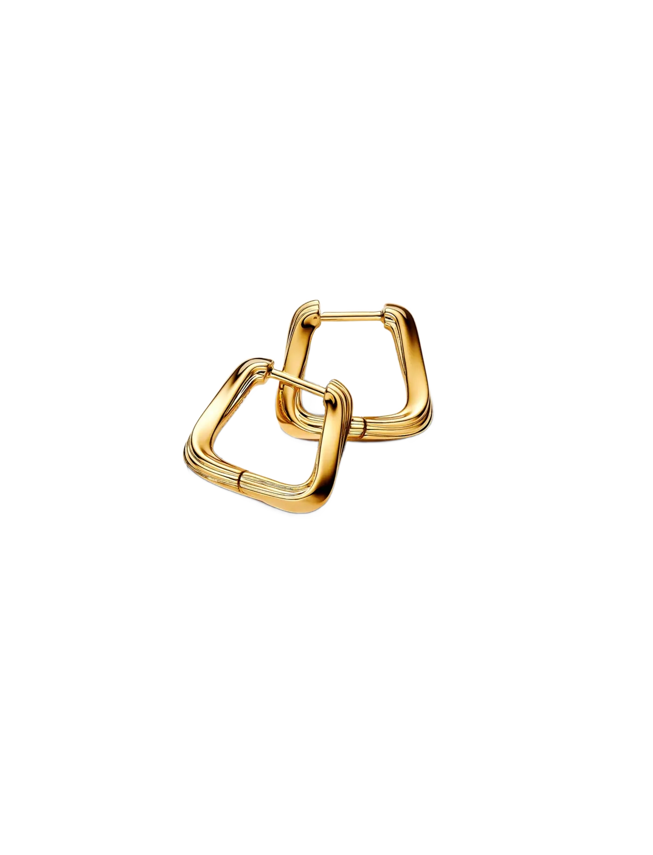 Pandora - Twisted 14k gold-plated hoop earrings - kreolen - no color - 1