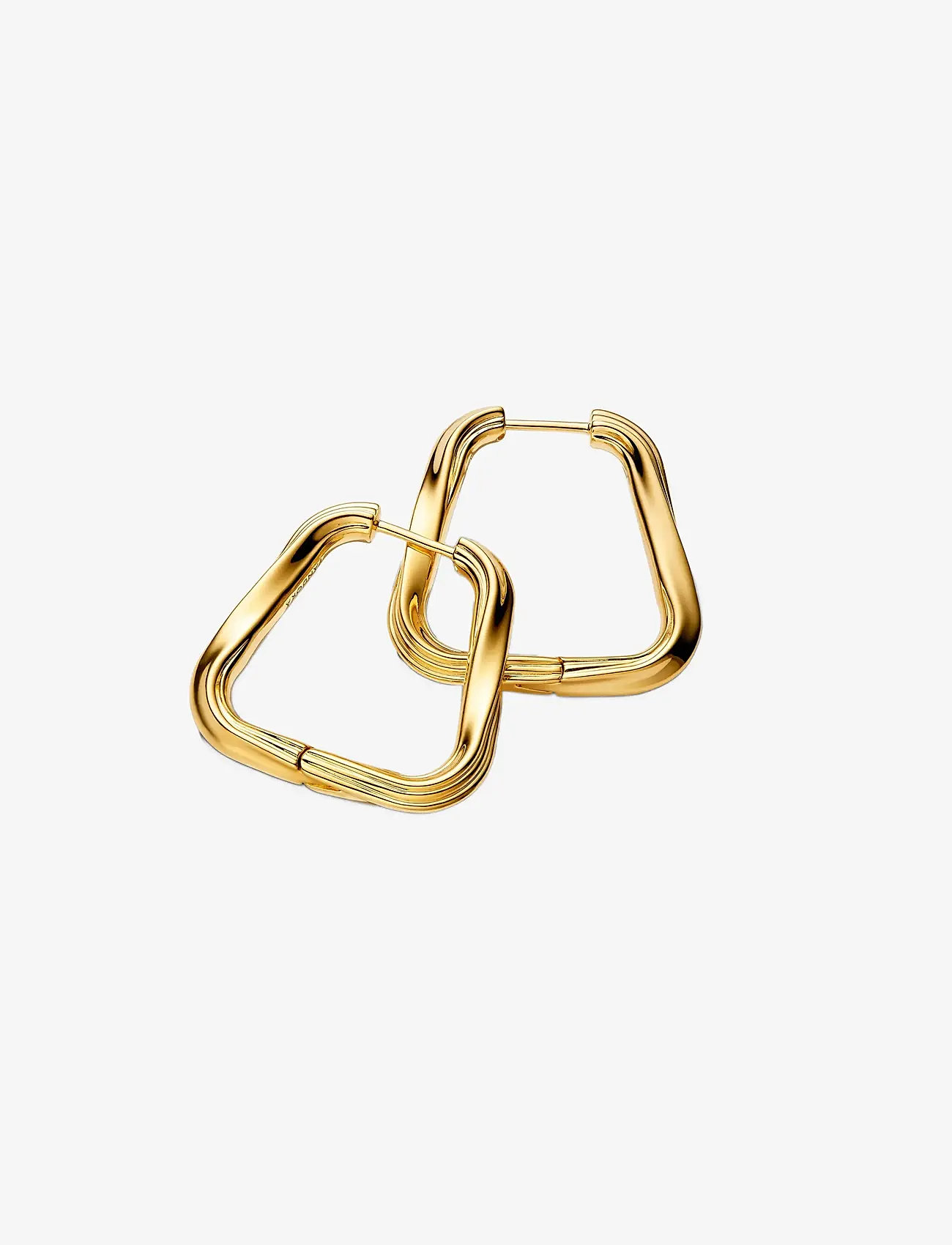 Pandora - Twisted 14k gold-plated hoop earrings - creoler & hoops - no color - 1