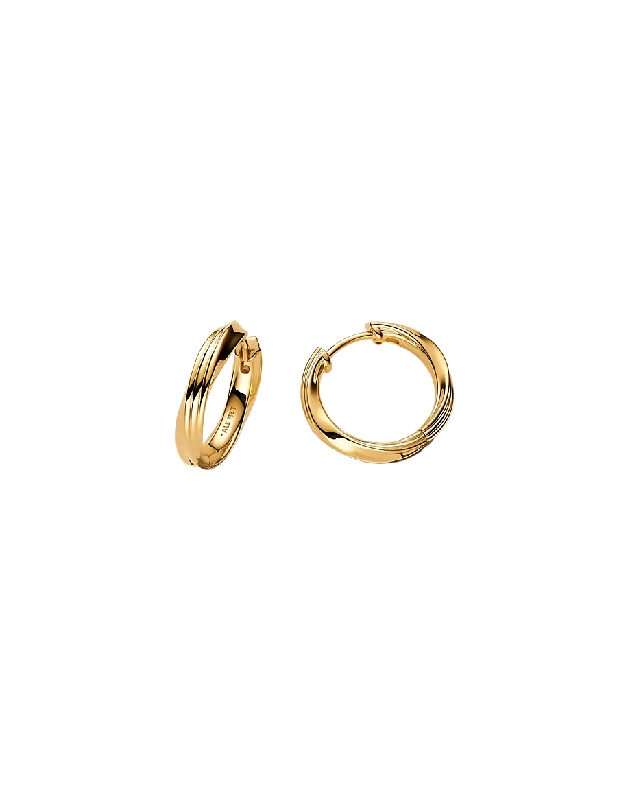 Pandora - Twisted 14k gold-plated hoop earrings - kreolen - no color - 1