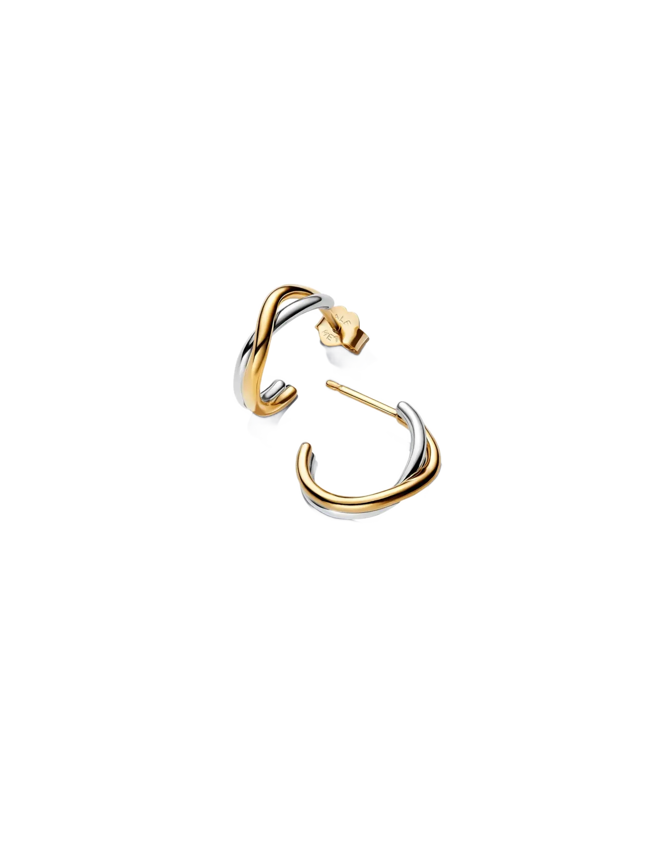 Pandora Organically shaped sterling silver and 14k gold-plated hoop earrings - Pandora - NO COLOR / undefined