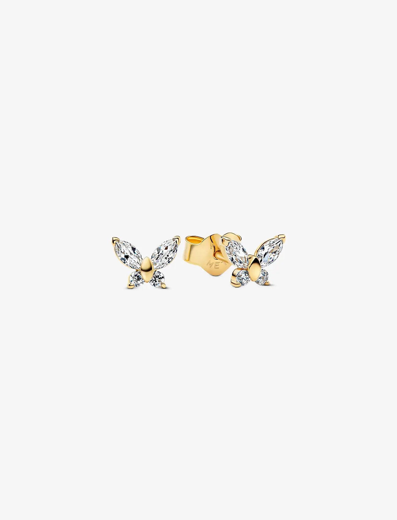 Pandora - Butterfly 14k gold-plated stud earrings with clear cubic zirconia - ohrstecker - clear - 1
