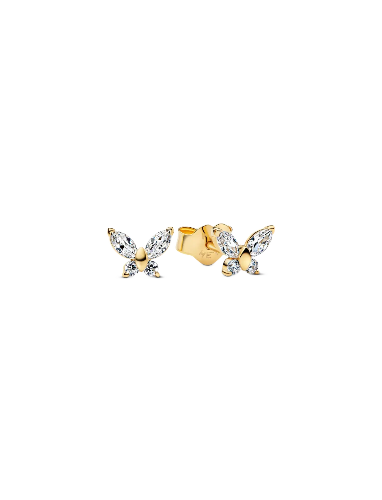Pandora Butterfly 14k gold-plated stud earrings with clear cubic zirconia - Schmuck - CLEAR / undefined