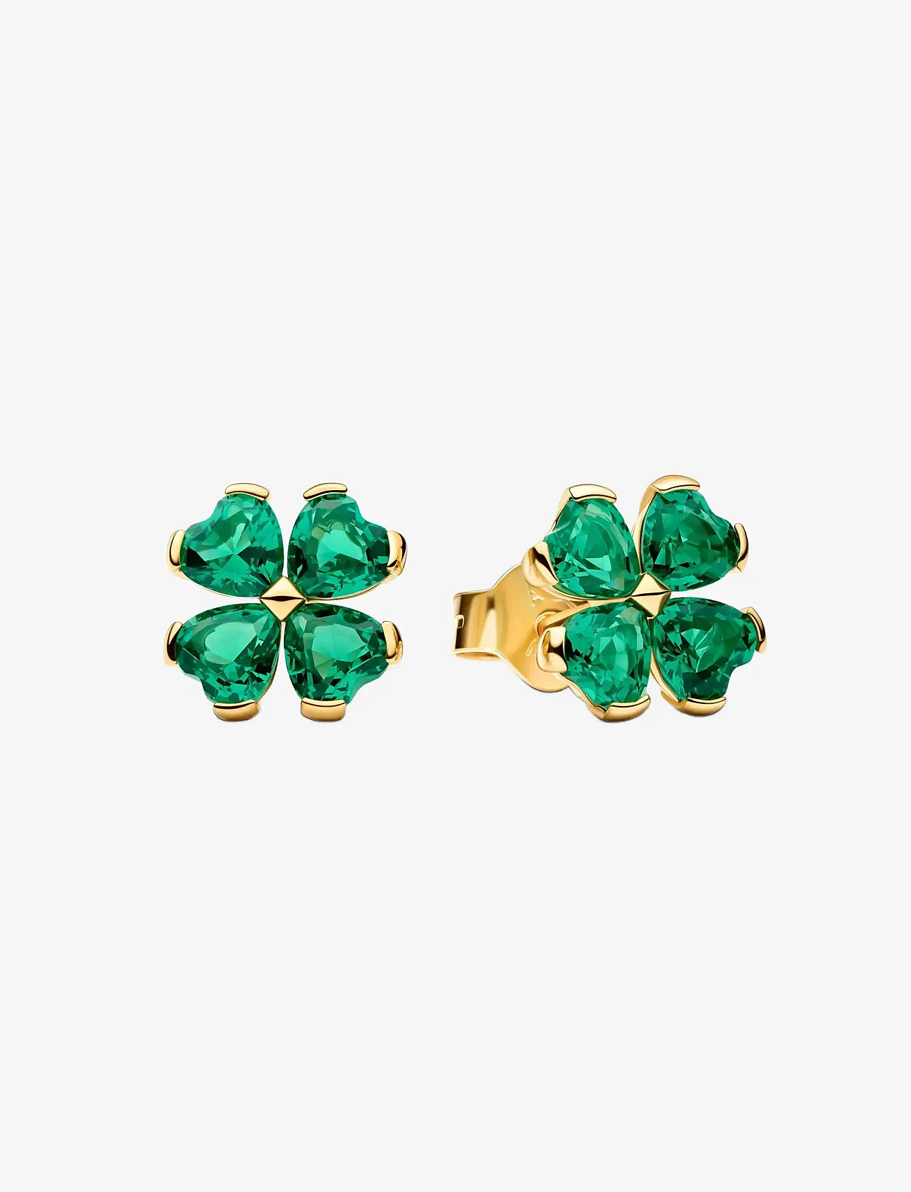 Pandora - Green Lucky Clover Stud Earrings - green - 1