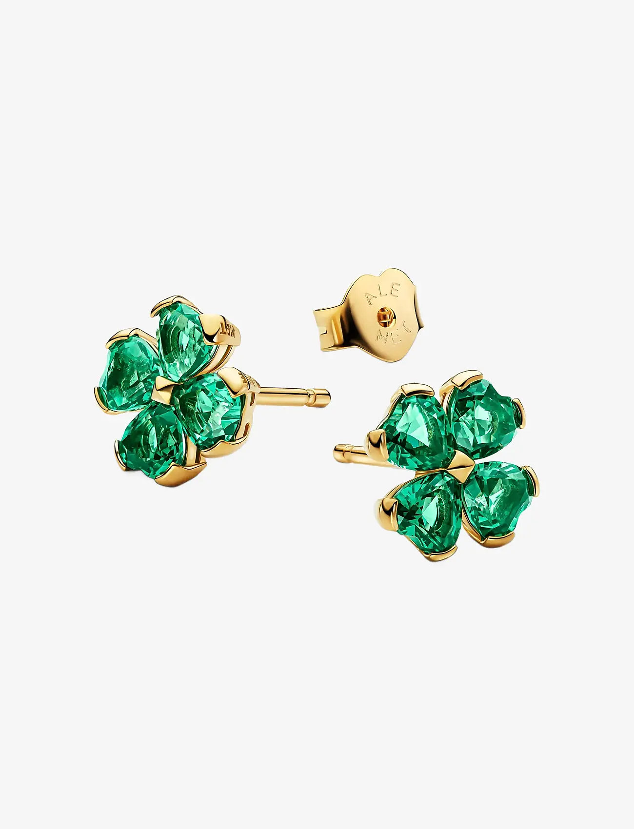 Pandora - Green Lucky Clover Stud Earrings - green - 2