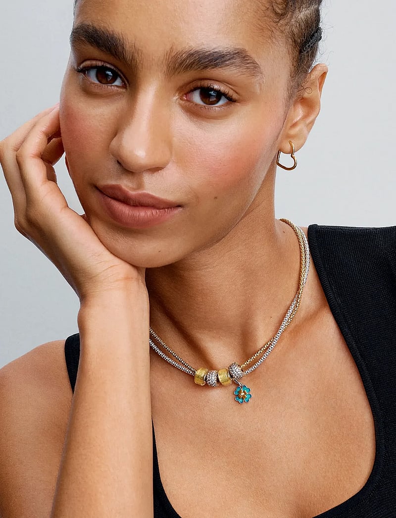 Pandora - Small asymmetric heart 14k gold-plated hoop earrings - hoops - no color - 2