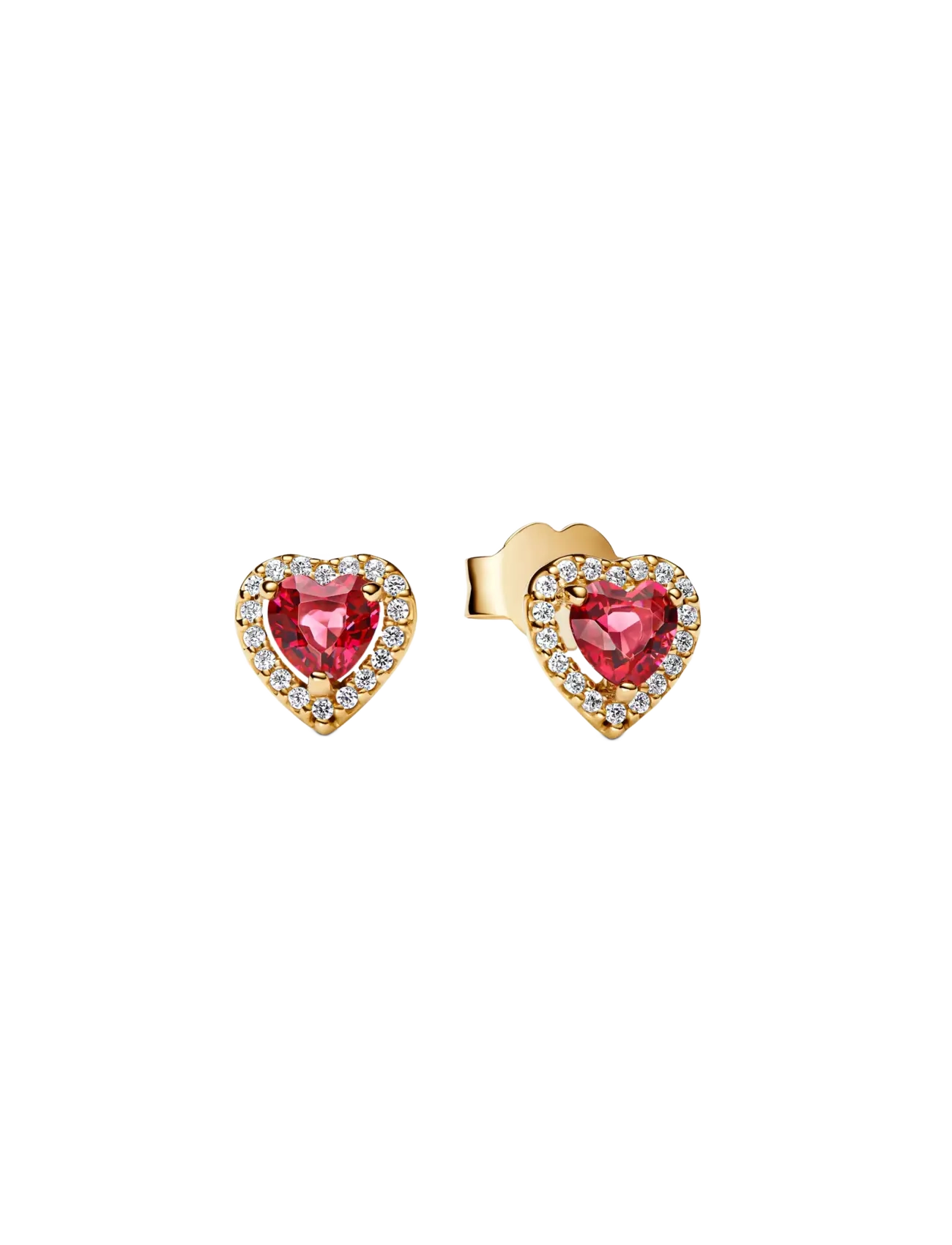 Pandora Heart 14k gold-plated stud earring - Accessories - RED / red