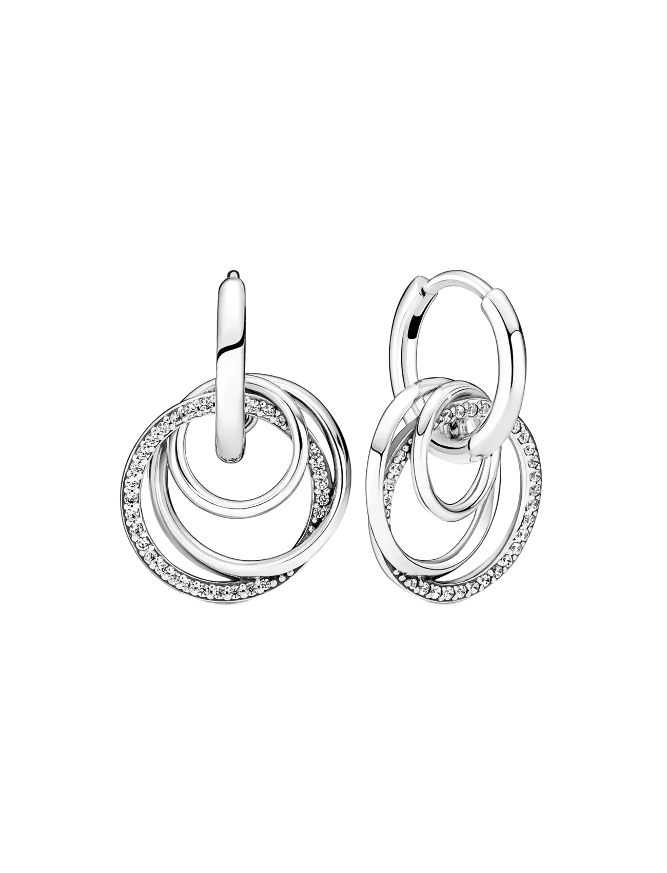 Pandora - Encircled sterling silver hoop earrings - clear - 1