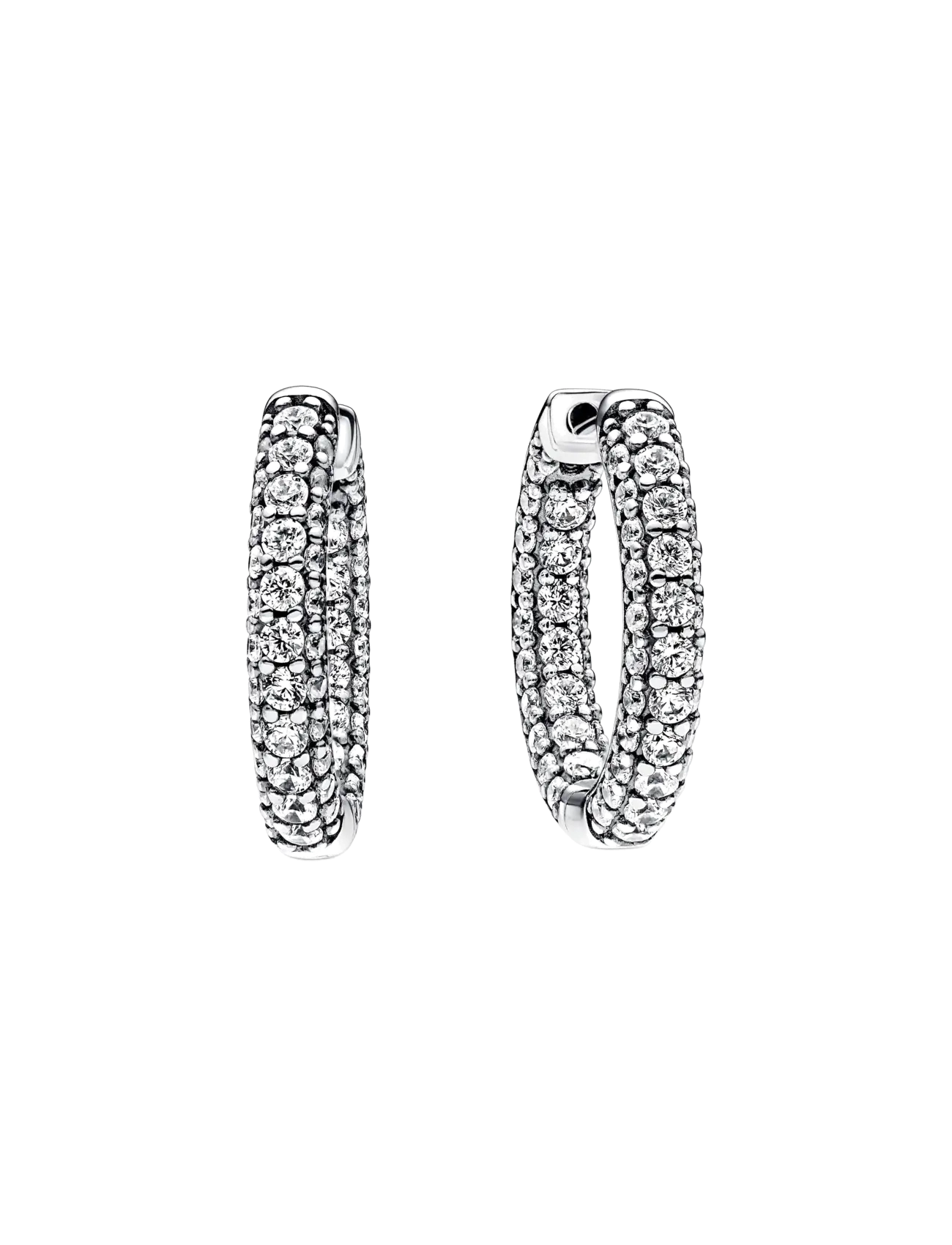Pandora Sterling silver hoop earrings with clear cubic zirconia - Accessoires - CLEAR / undefined