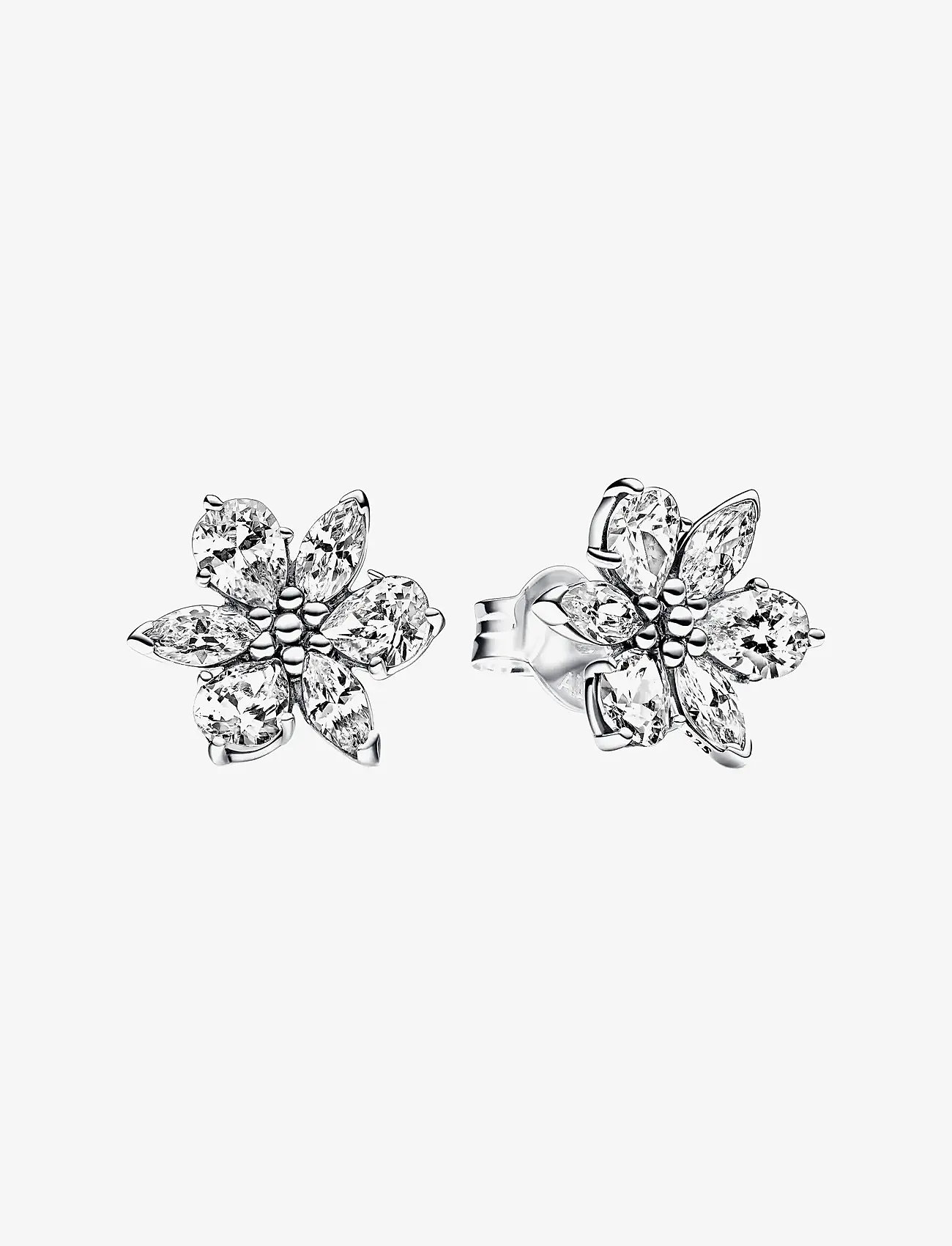 Pandora - Herbarium cluster sterling silver stud earrings with clear cubic zirconia - Ørestikker - clear - 1