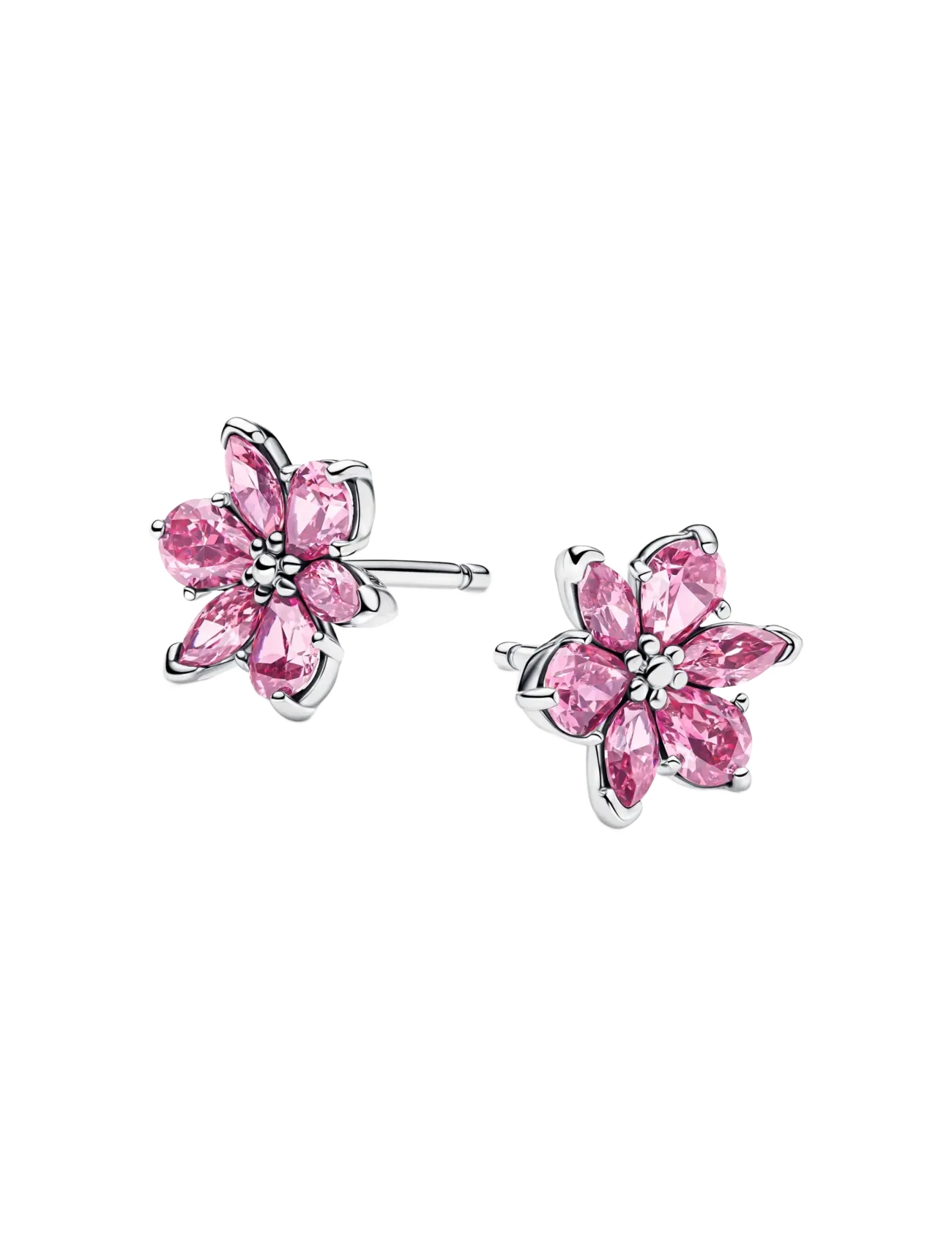Pandora - Herbarium Sparkling Pink Flower Stud Earrings - pink - 2