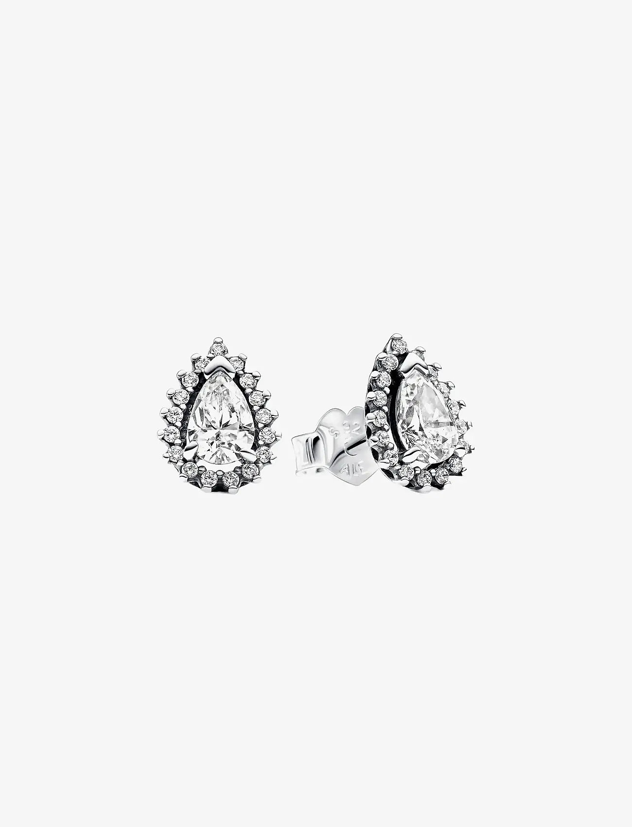 Pandora - Sterling silver stud earrings with clear cubic zirconia - studs örhängen - clear - 1