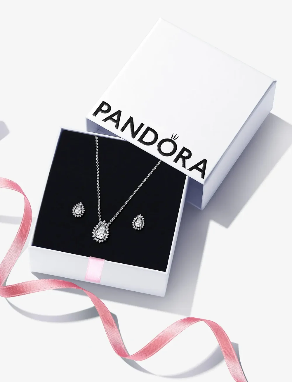 Pandora - Sterling silver stud earrings with clear cubic zirconia - nappikorvakorut - clear - 2