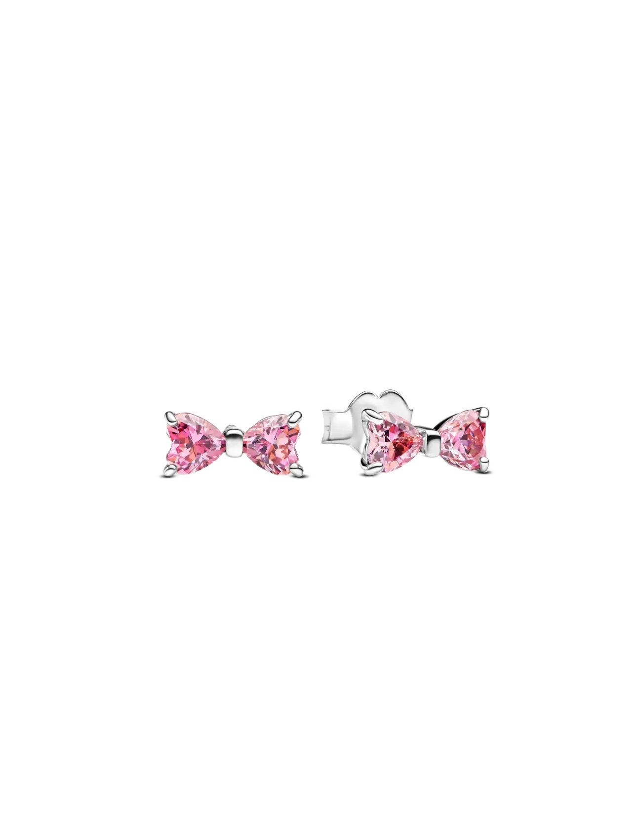 Pandora Bow sterling silver stud earrings with fancy pink cubic zirconia - Accessoires - PINK / pink/rose