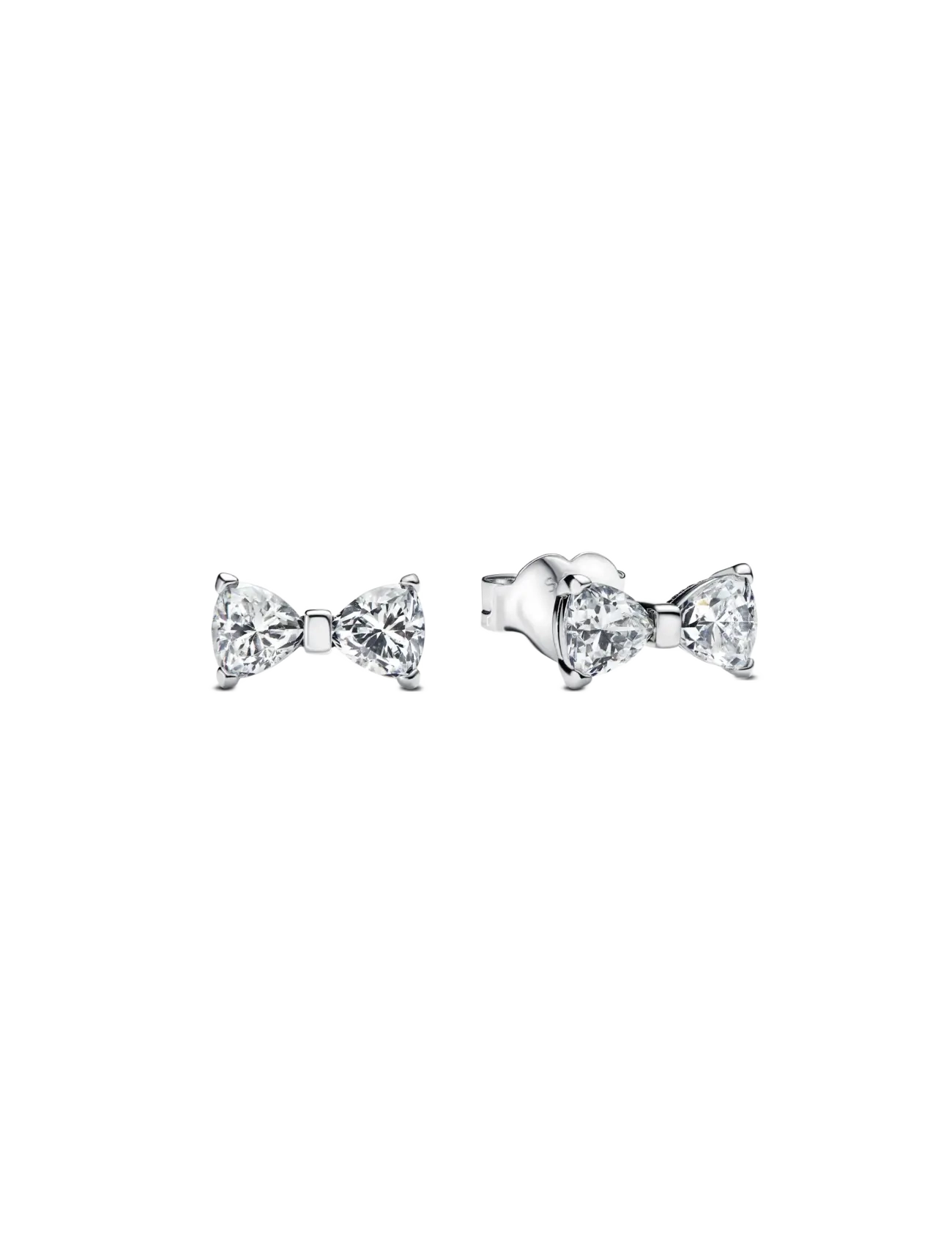 Pandora Bow sterling silver stud earrings with clear cubic zirconia - Accessoires - CLEAR / undefined