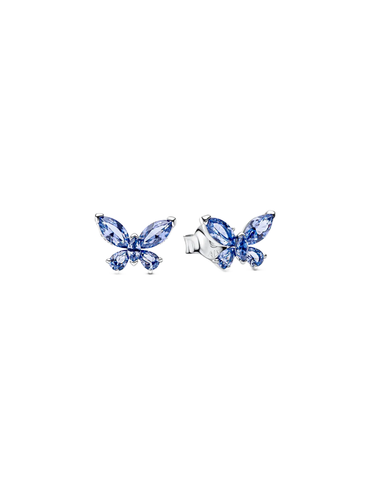 Pandora Butterfly sterling silver stud earrings with cornflower blue crystal - Schmuck - BLUE / blue
