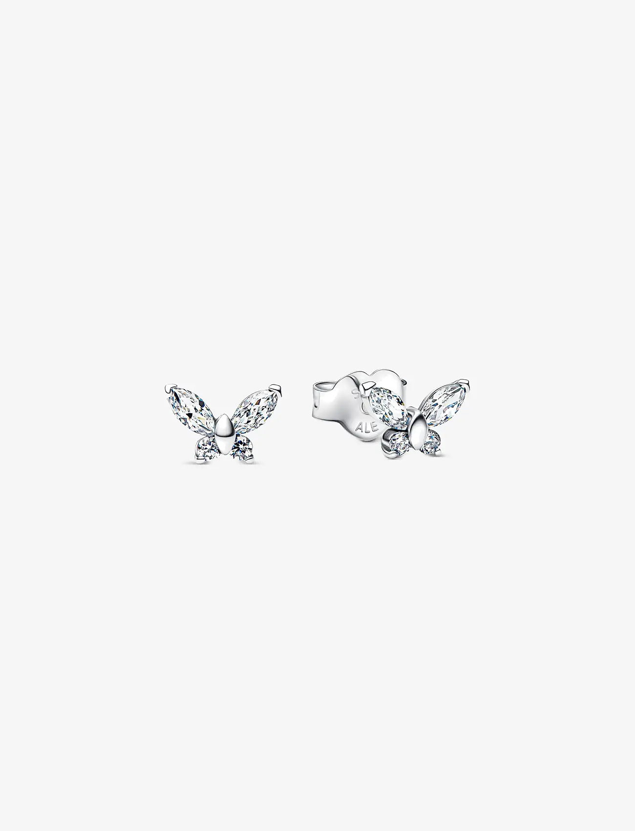 Pandora - Butterfly sterling silver stud earrings with clear cubic zirconia - Ørestikker - clear - 1
