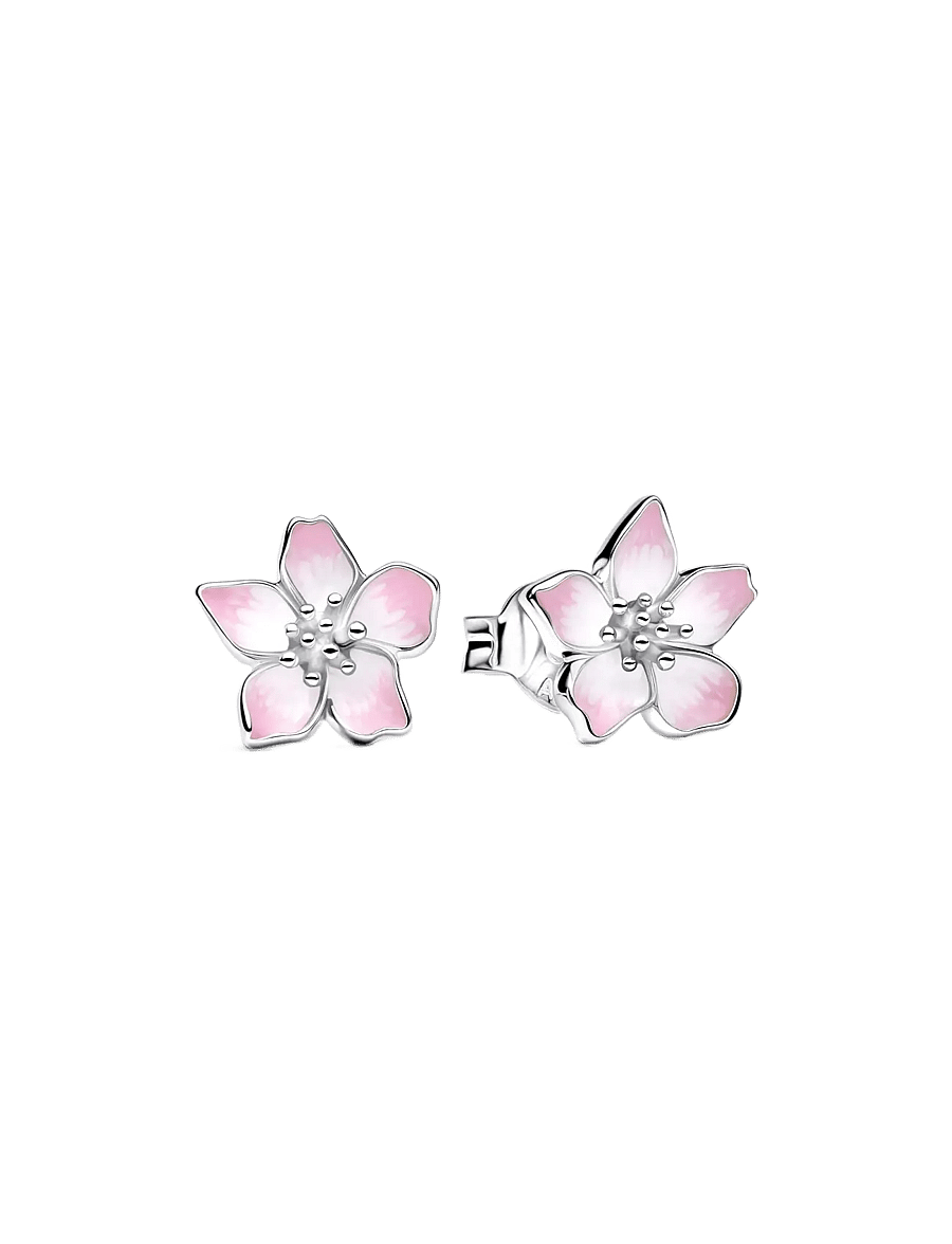 Pandora - Cherry Blossom Stud Earrings - stud earrings - pink - 1