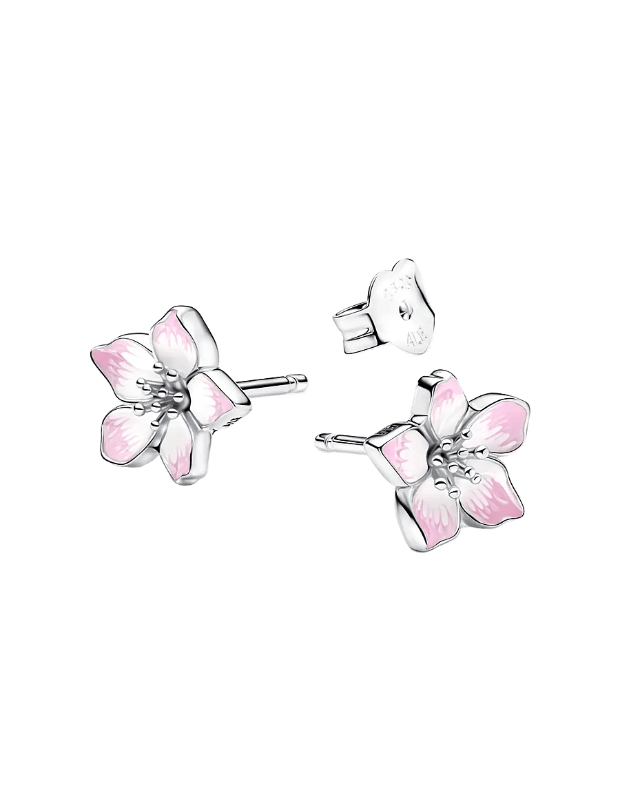Pandora - Cherry Blossom Stud Earrings - stud earrings - pink - 2