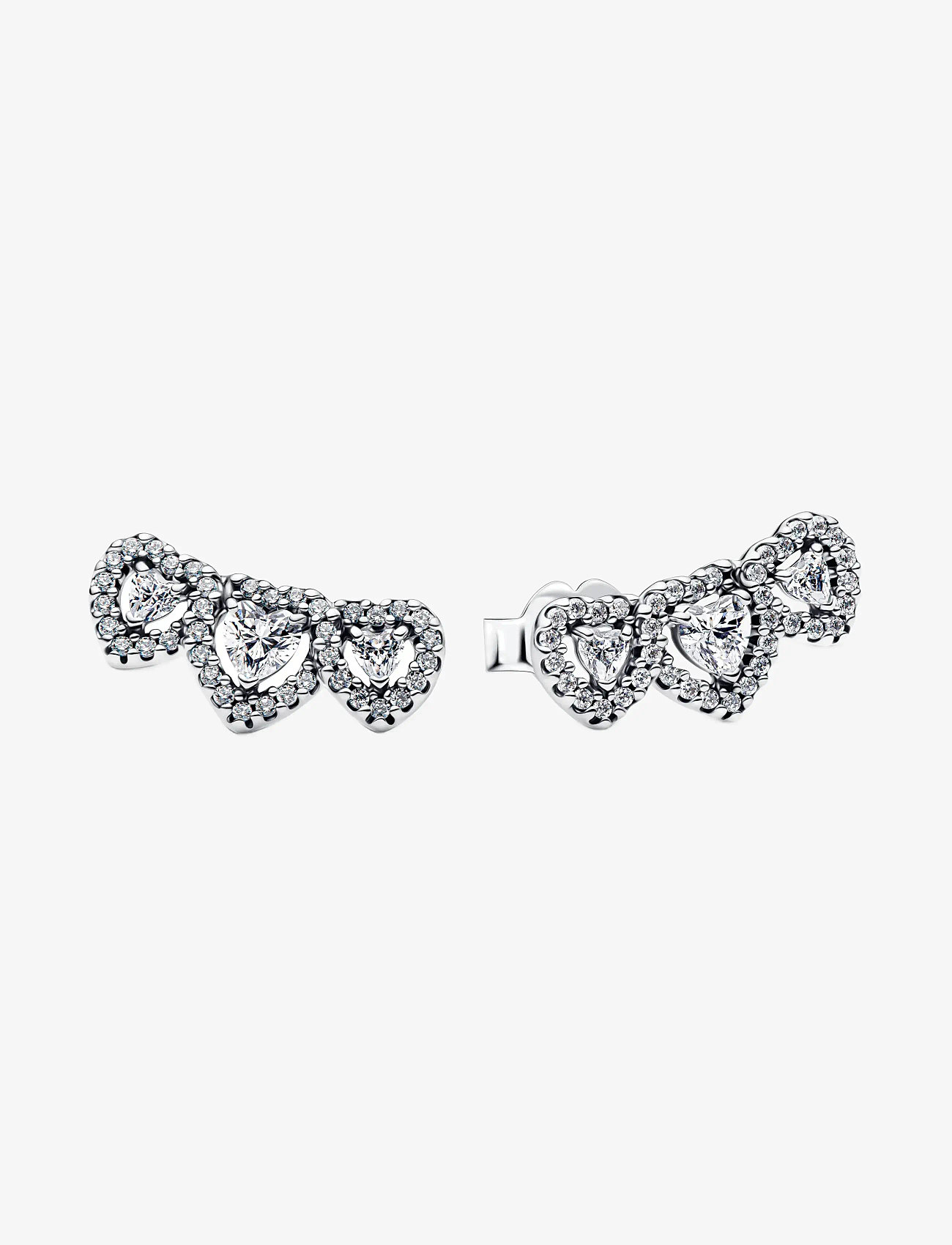 Pandora - Halo Heart Trilogy Stud Earrings - studs örhängen - clear - 1