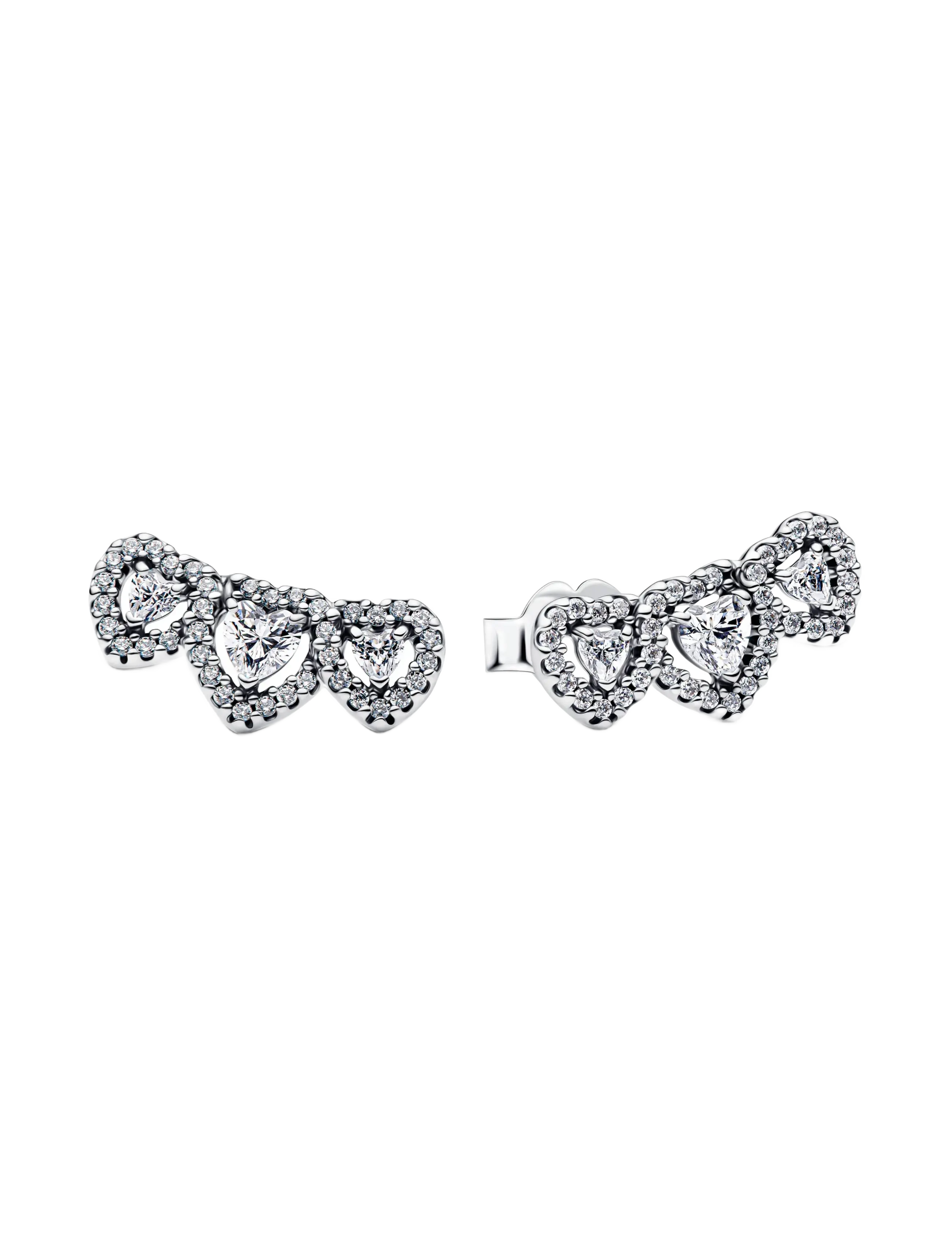 Pandora Halo Heart Trilogy Stud Earrings - Schmuck - CLEAR / undefined