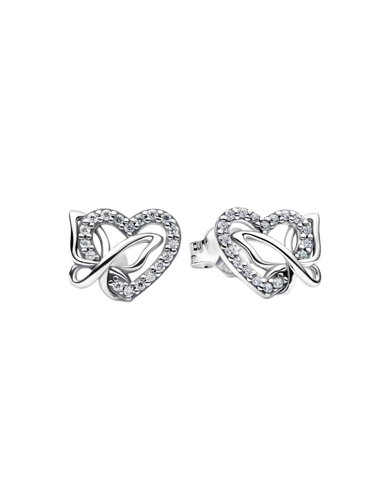 Pandora Entwined Heart & Butterfly Stud Earrings - Accessoires - CLEAR / undefined