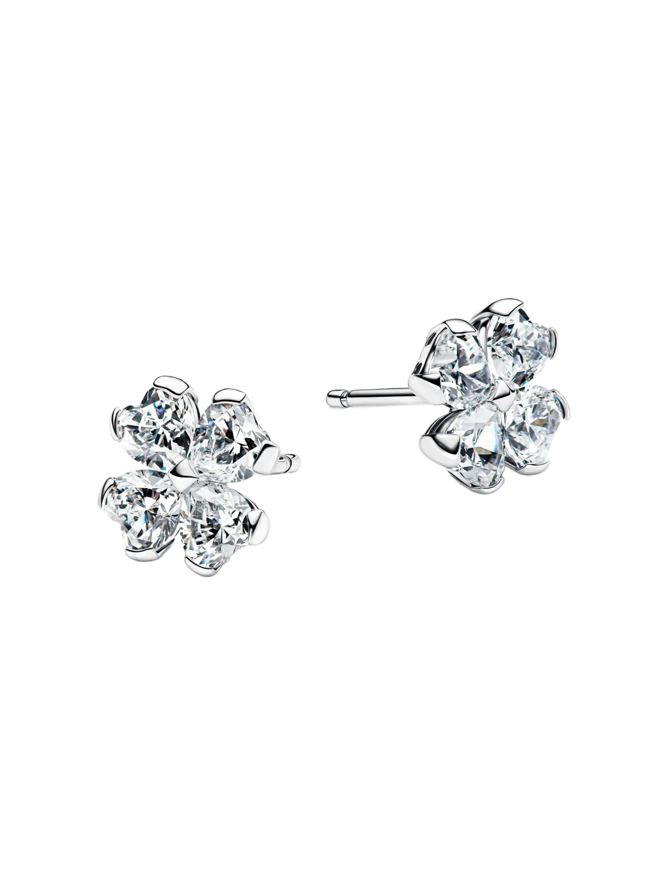 Pandora - Sparkling Lucky Clover Stud Earrings - studs örhängen - clear - 2