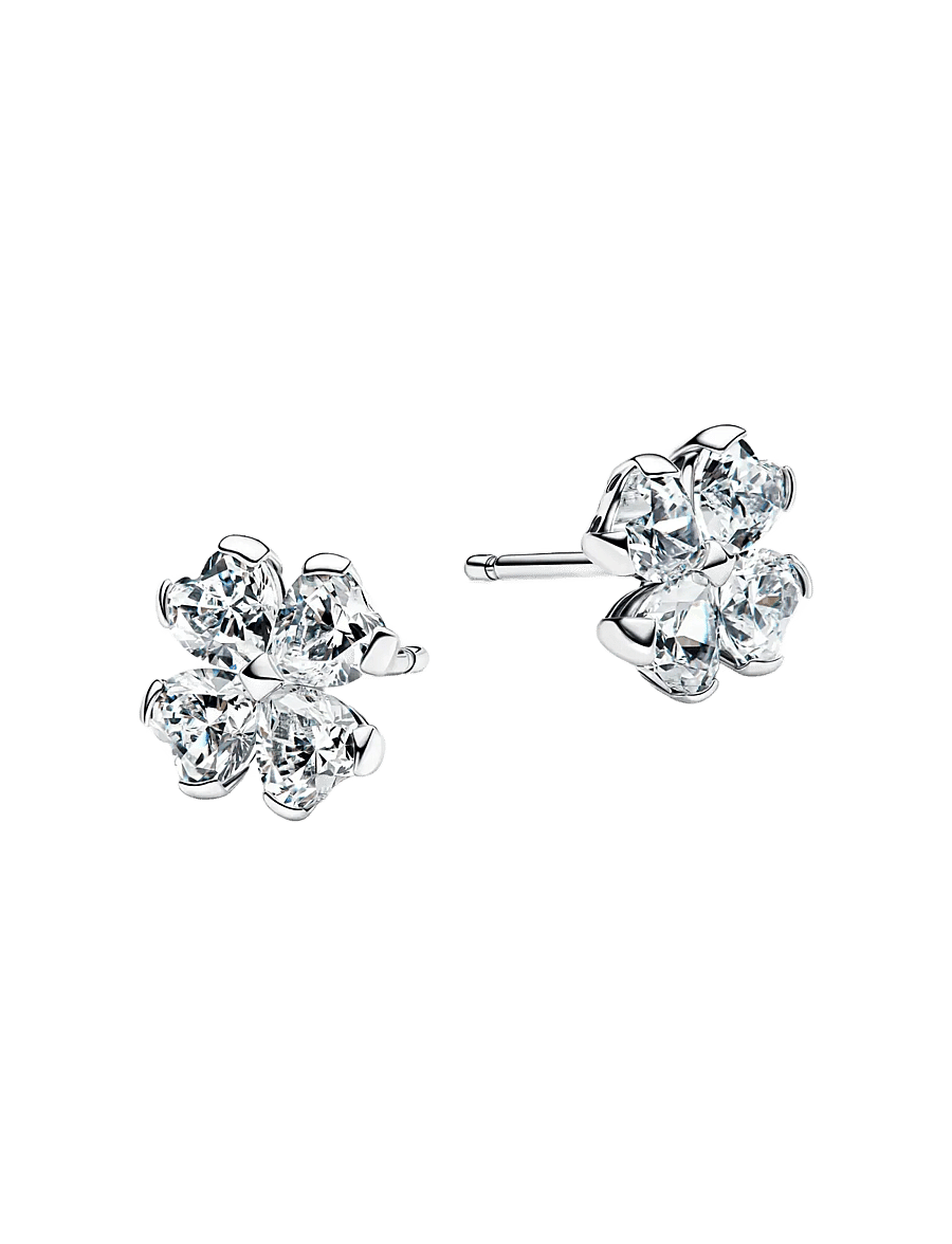 Pandora - Sparkling Lucky Clover Stud Earrings - Ørestikker - clear - 2
