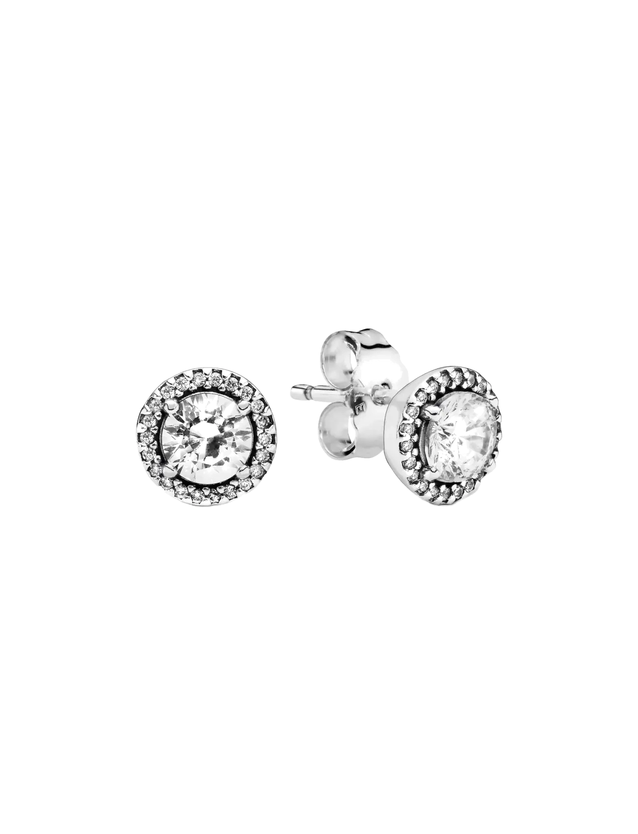 Pandora - Silver stud earrings with clear cubic zirconia - ohrstecker - clear - 1
