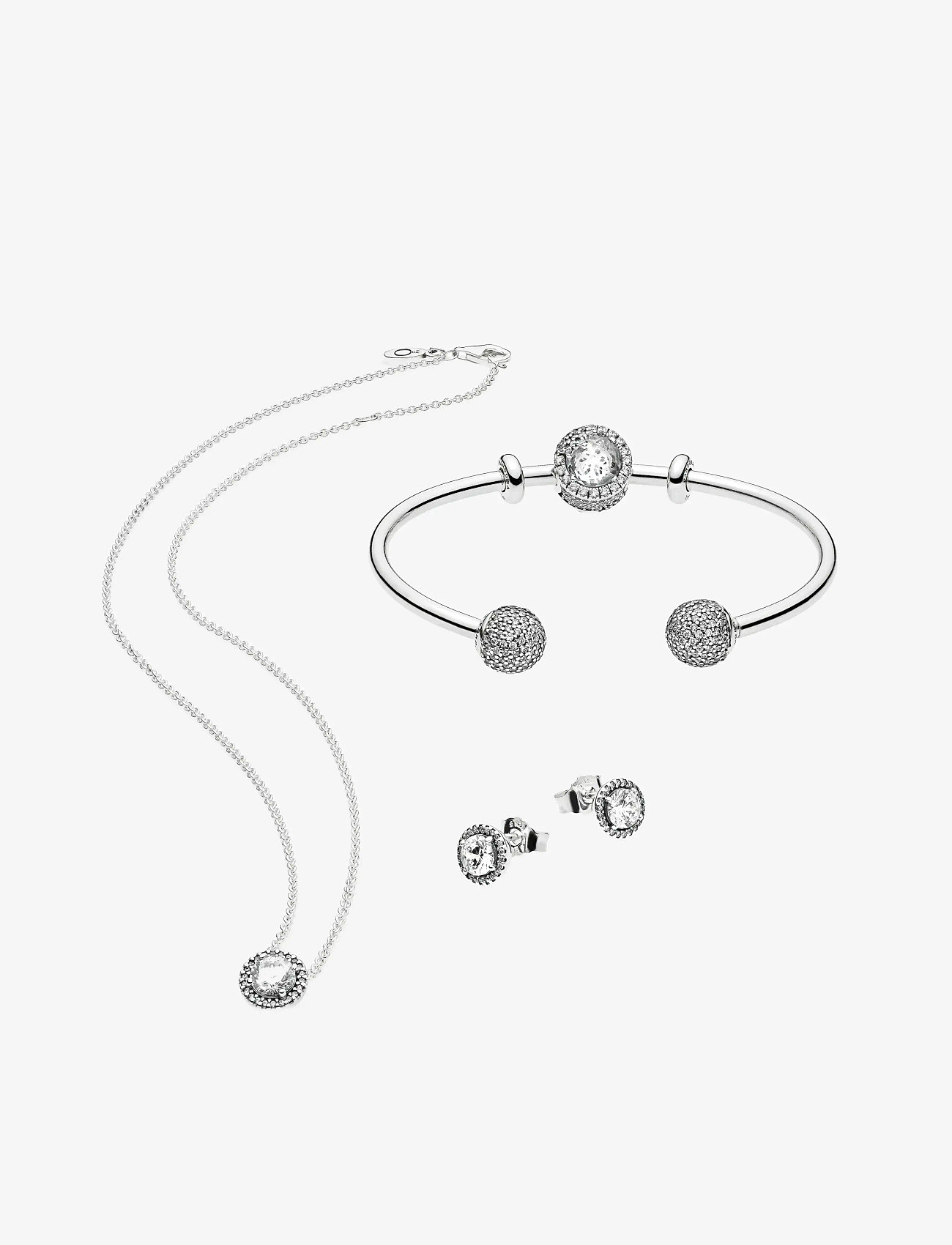 Pandora - Silver stud earrings with clear cubic zirconia - studs örhängen - clear - 2