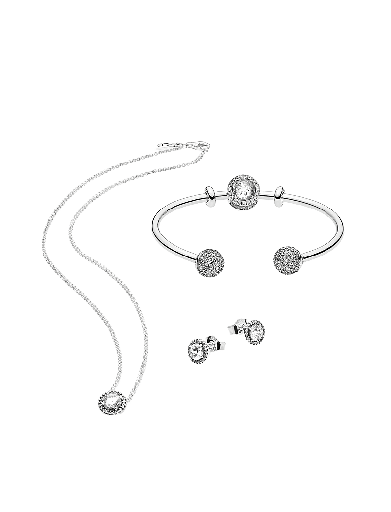 Pandora - Silver stud earrings with clear cubic zirconia - studs örhängen - clear - 2