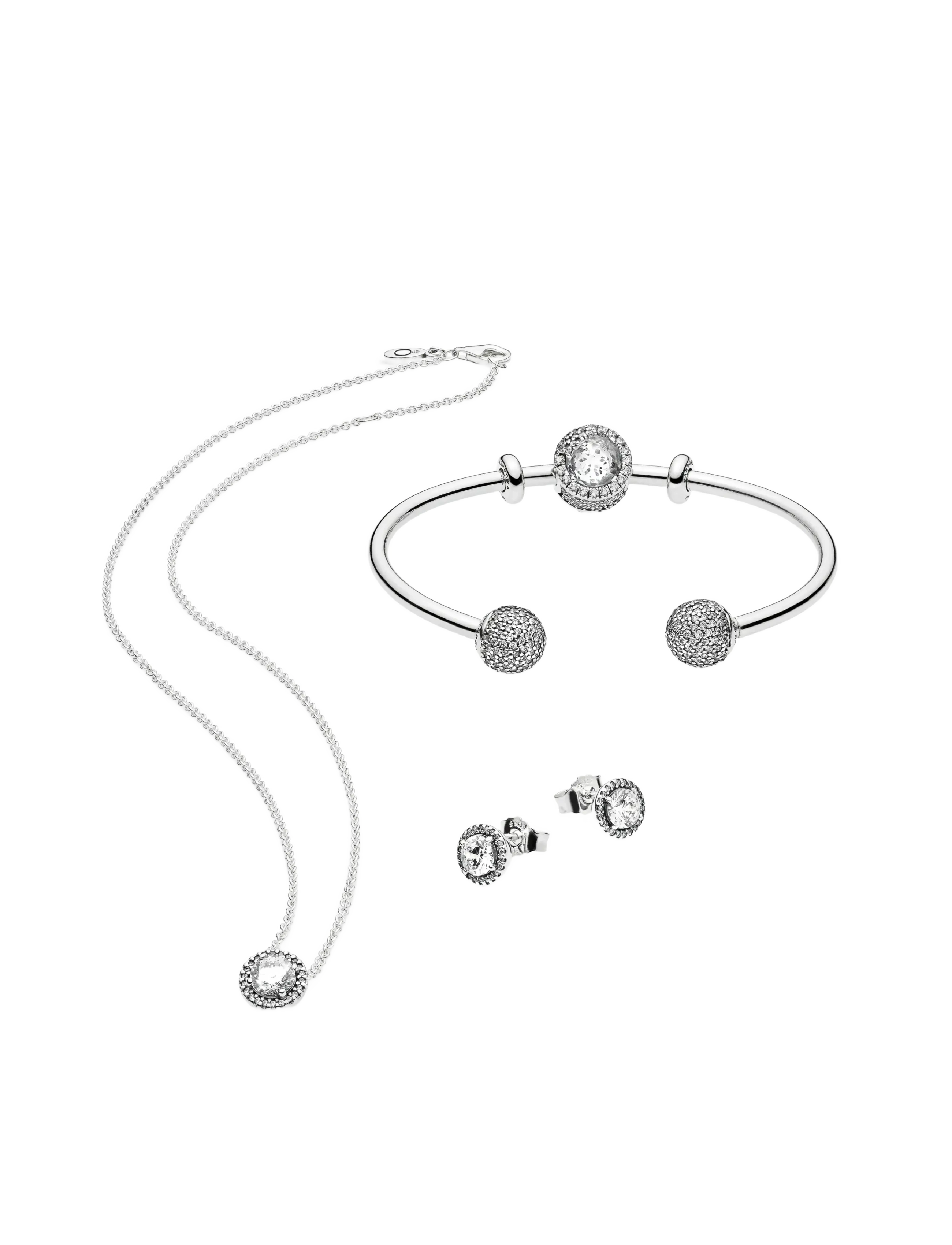 Pandora - Silver stud earrings with clear cubic zirconia - ohrstecker - clear - 2