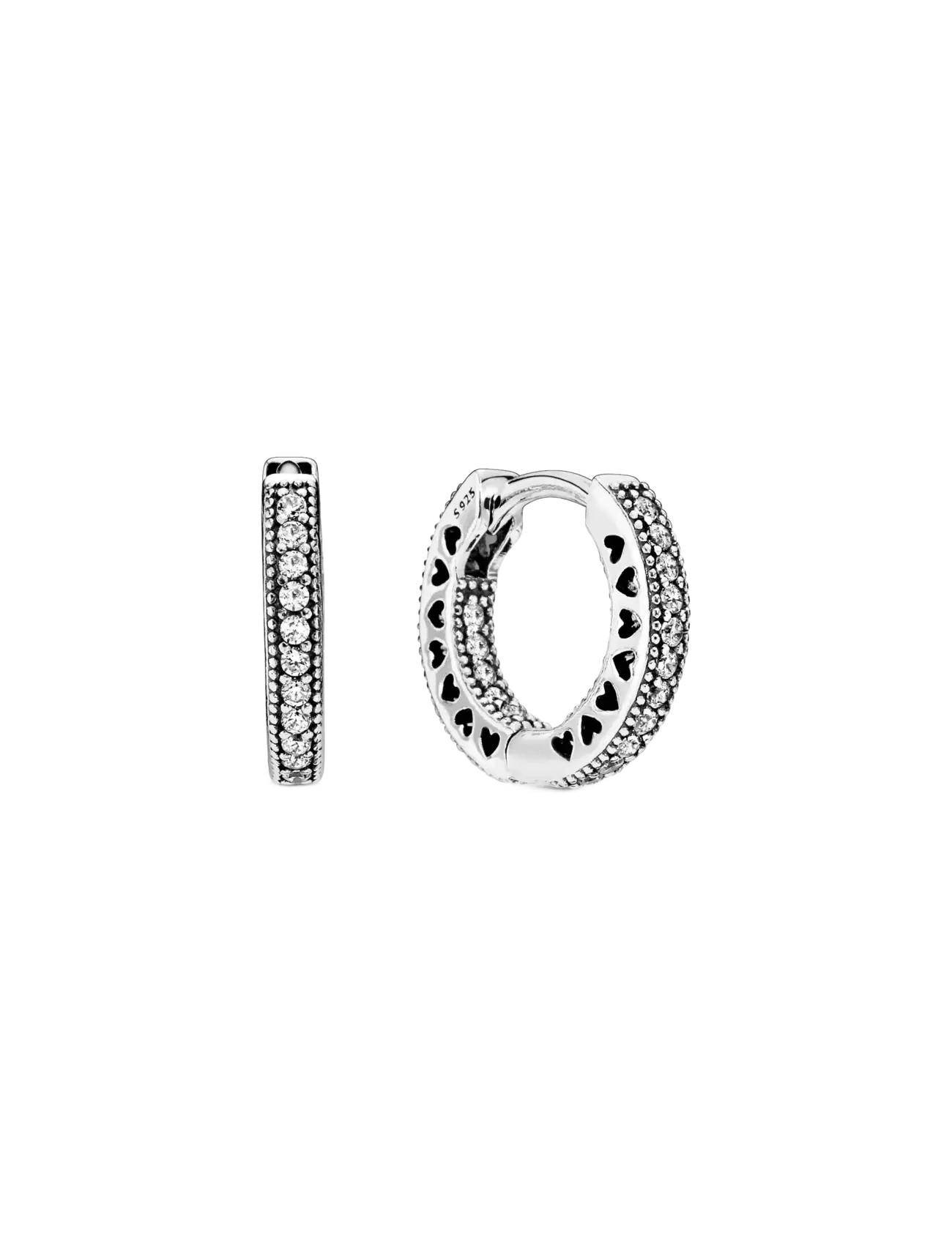 Pandora Hoop silver earrings with clear - Accessories - CLEAR / undefined