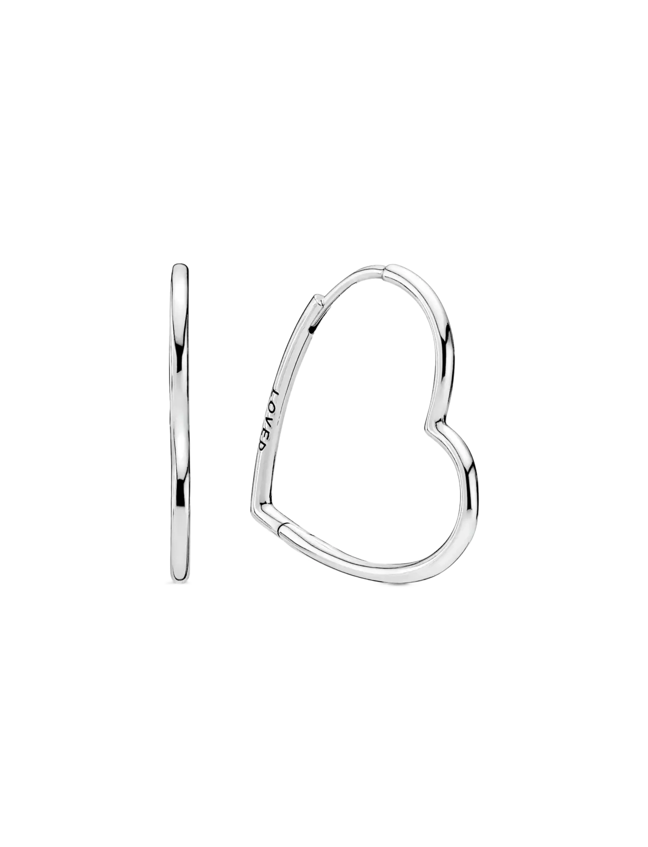 Pandora Asymmetrical heart silver hoop earrings - Accessories - NO COLOR / undefined