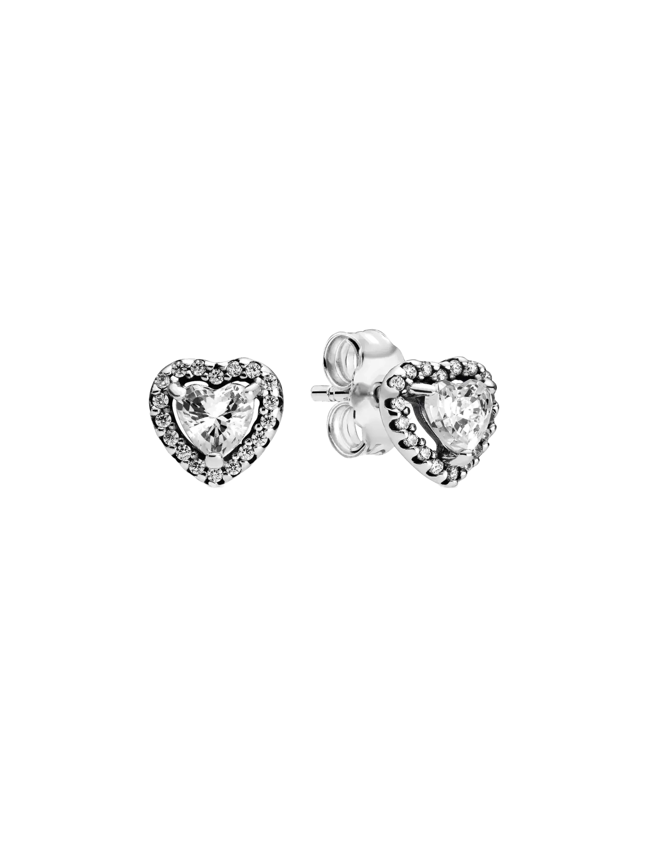 Pandora Heart sterling silver stud earrings with clear cubic zirconia - Schmuck - CLEAR / undefined